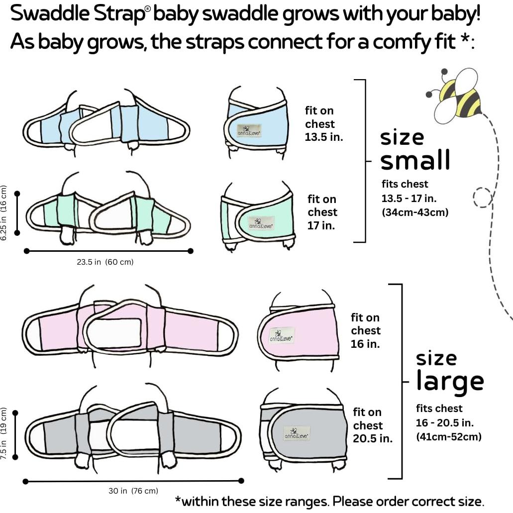 Faja de Envolver para Bebés Anna & Eve - Algodón 100% - Tamaño Pequeño Aqua