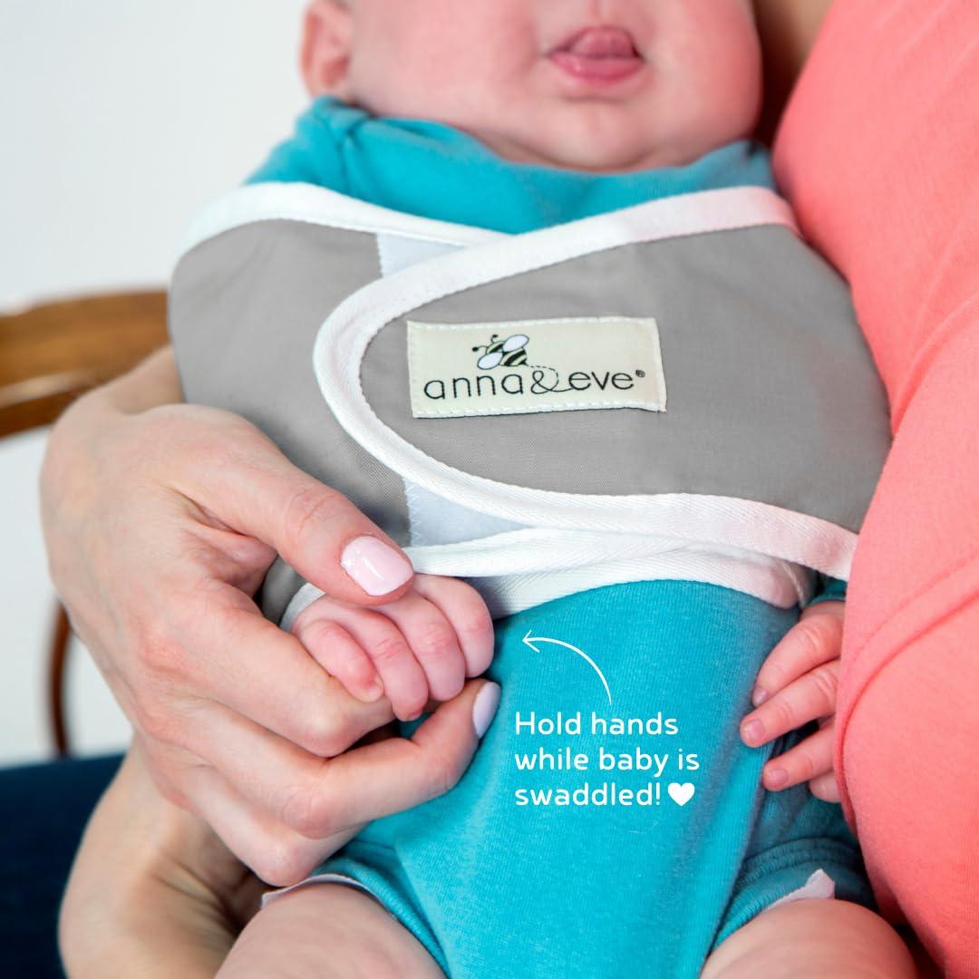 Faja de Envolver para Bebés Anna & Eve - Algodón 100% - Tamaño Pequeño Aqua