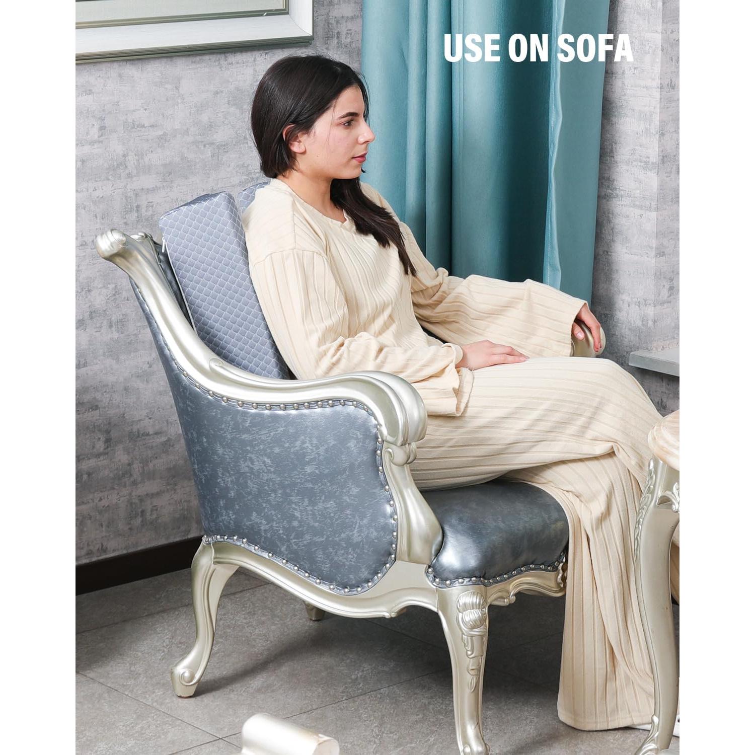 Foam Wedges for Positioning in Bed | 3in1 R-shaped Wedge Pillow |for Seniors,Adult,Long Term Bedridden Patient,Back Pain Relief,Reduce Snoring,Post Surgery Recovery,Cover Removable,Blue-grey