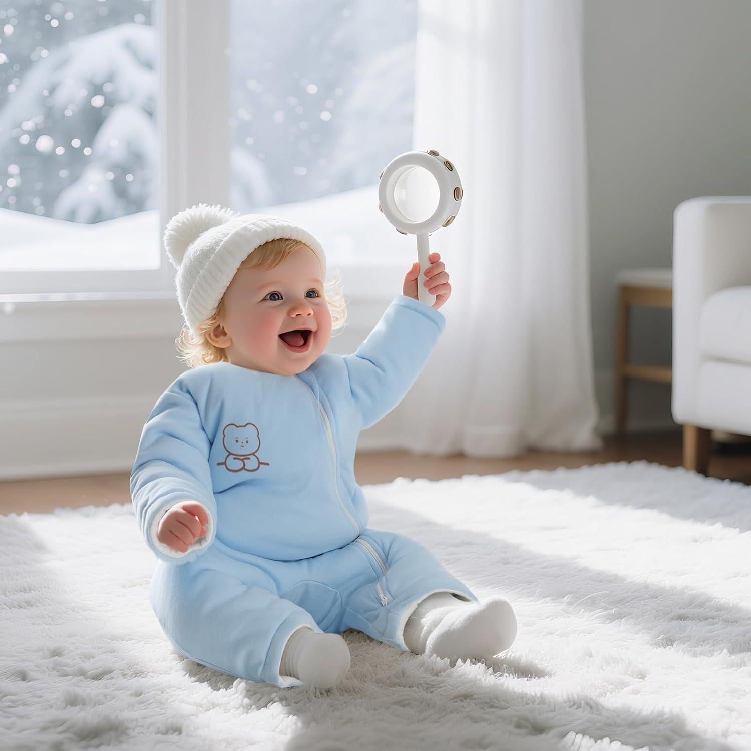 Saco de dormir Knirose algodón premium 3-6 meses azul