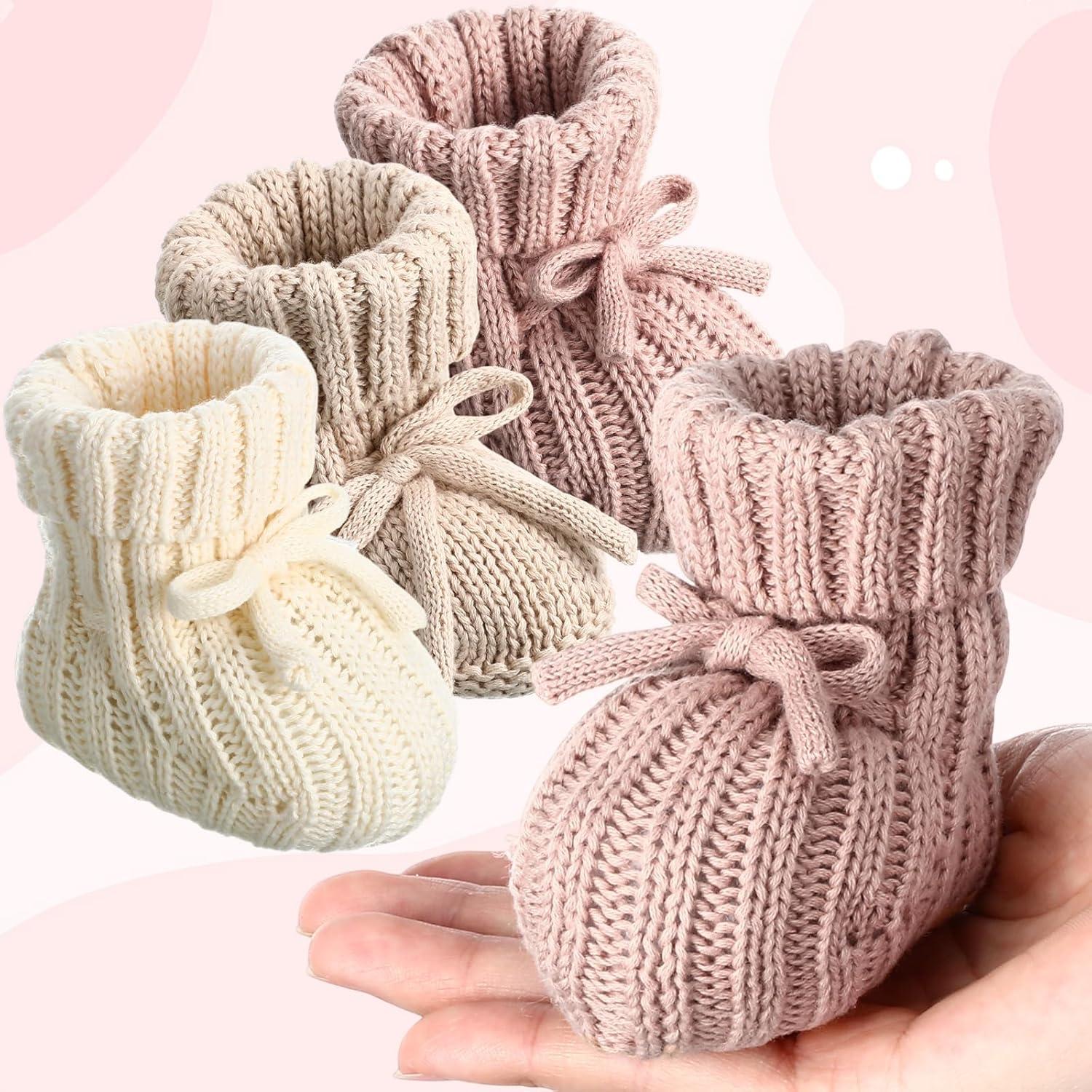 3 Pares de Botines de Bebé Tejidos 0-6 Meses Algodón