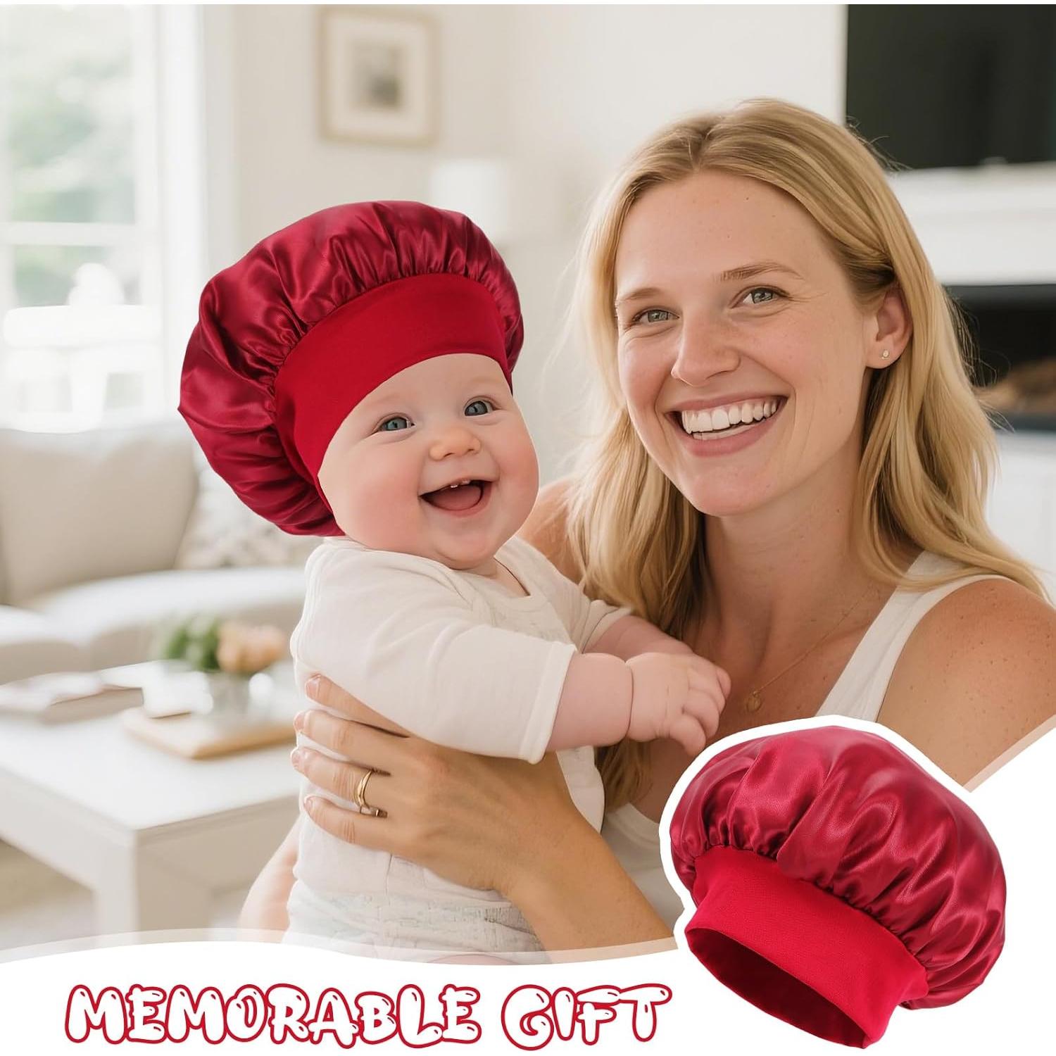 3 Gorras de Satén para Bebé - Suave y Transpirable