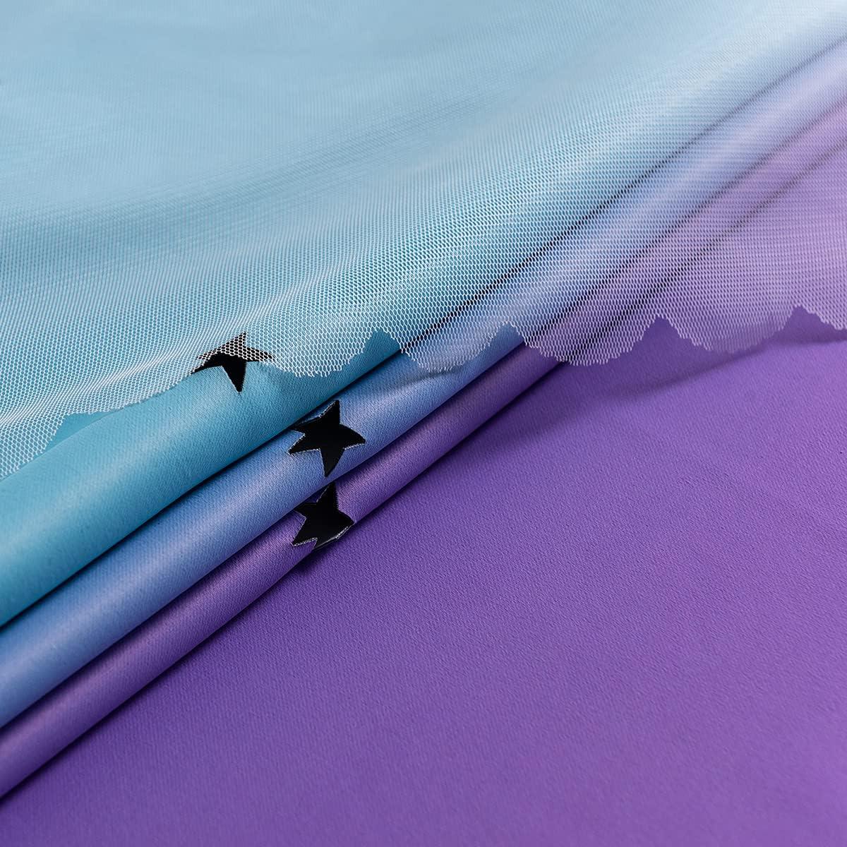 Cortinas Opacas Ombre Azul Púrpura Reepow 132x160 cm - 2 Paneles