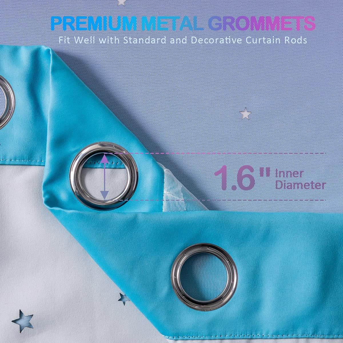 Cortinas Opacas Ombre Azul Púrpura Reepow 132x160 cm - 2 Paneles