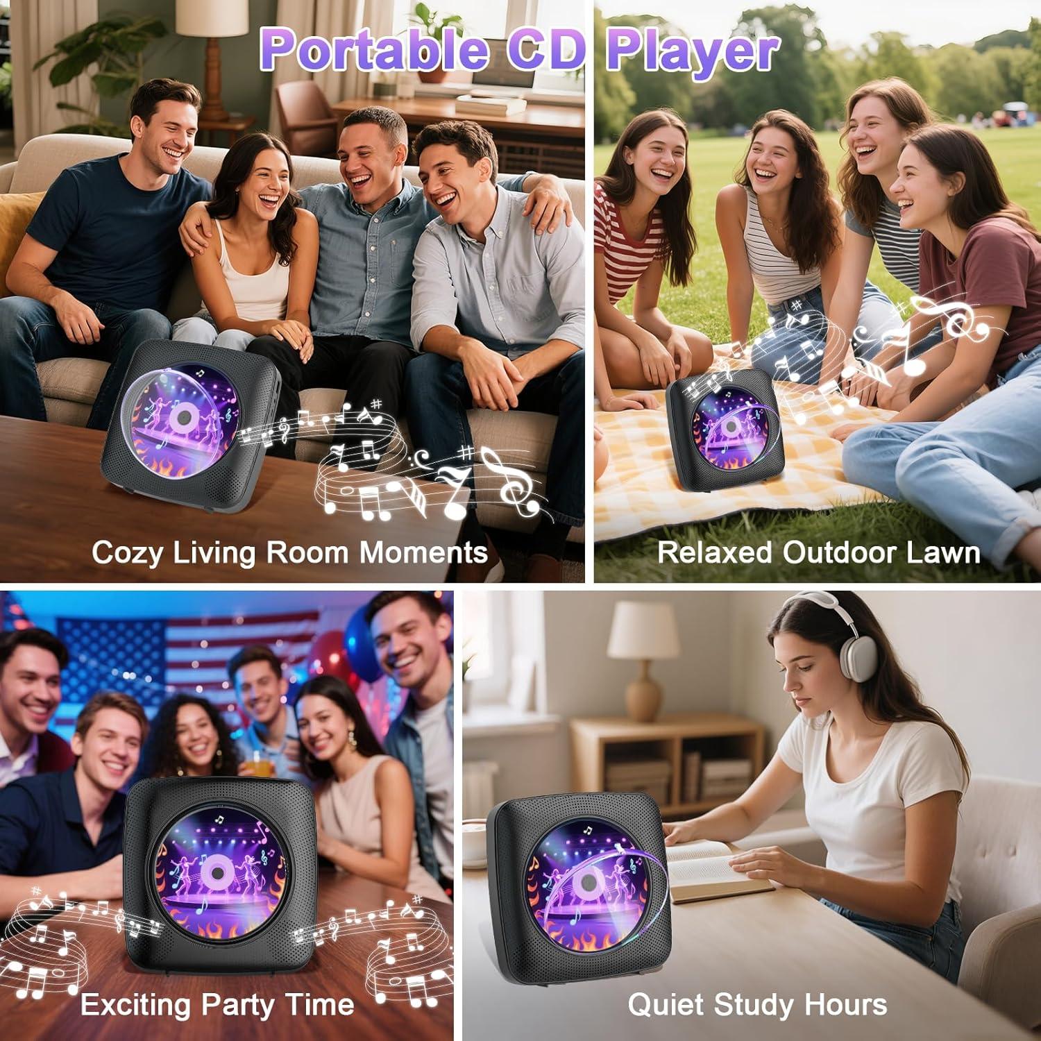 Reproductor de CD Portátil Gueray Y-01 Bluetooth 5.0 1800mAh