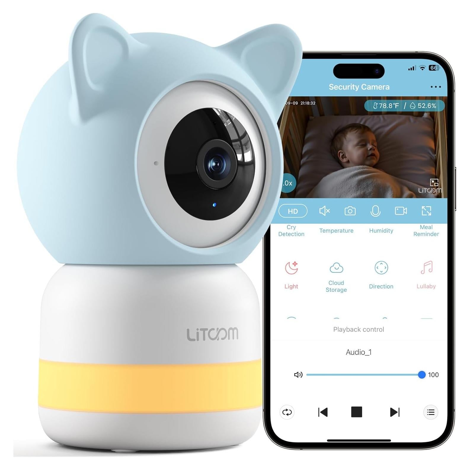 Cámara de Seguridad Interior Litokam 2K 4MP con Audio y Detección