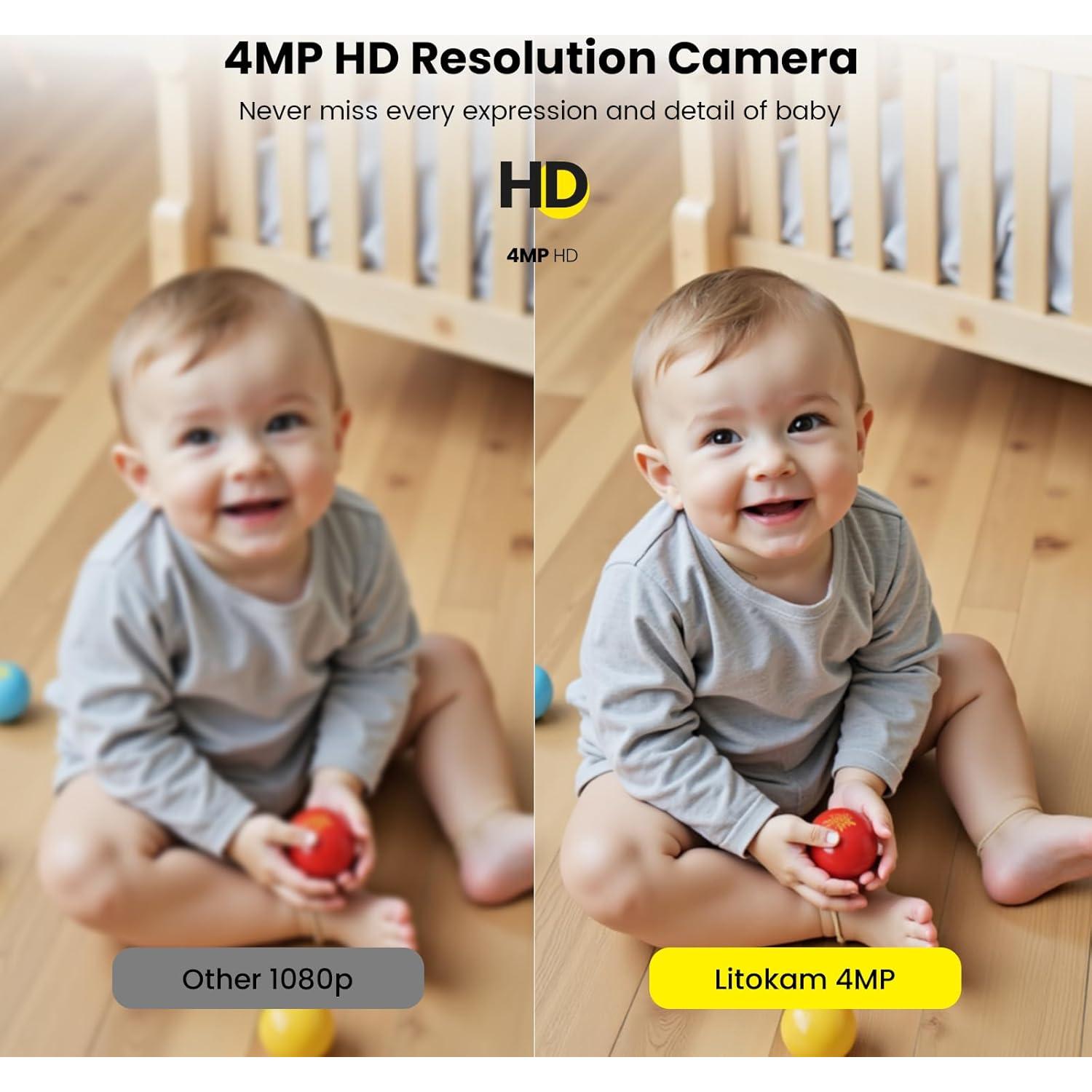 Cámara de Seguridad Interior Litokam 2K 4MP con Audio y Detección