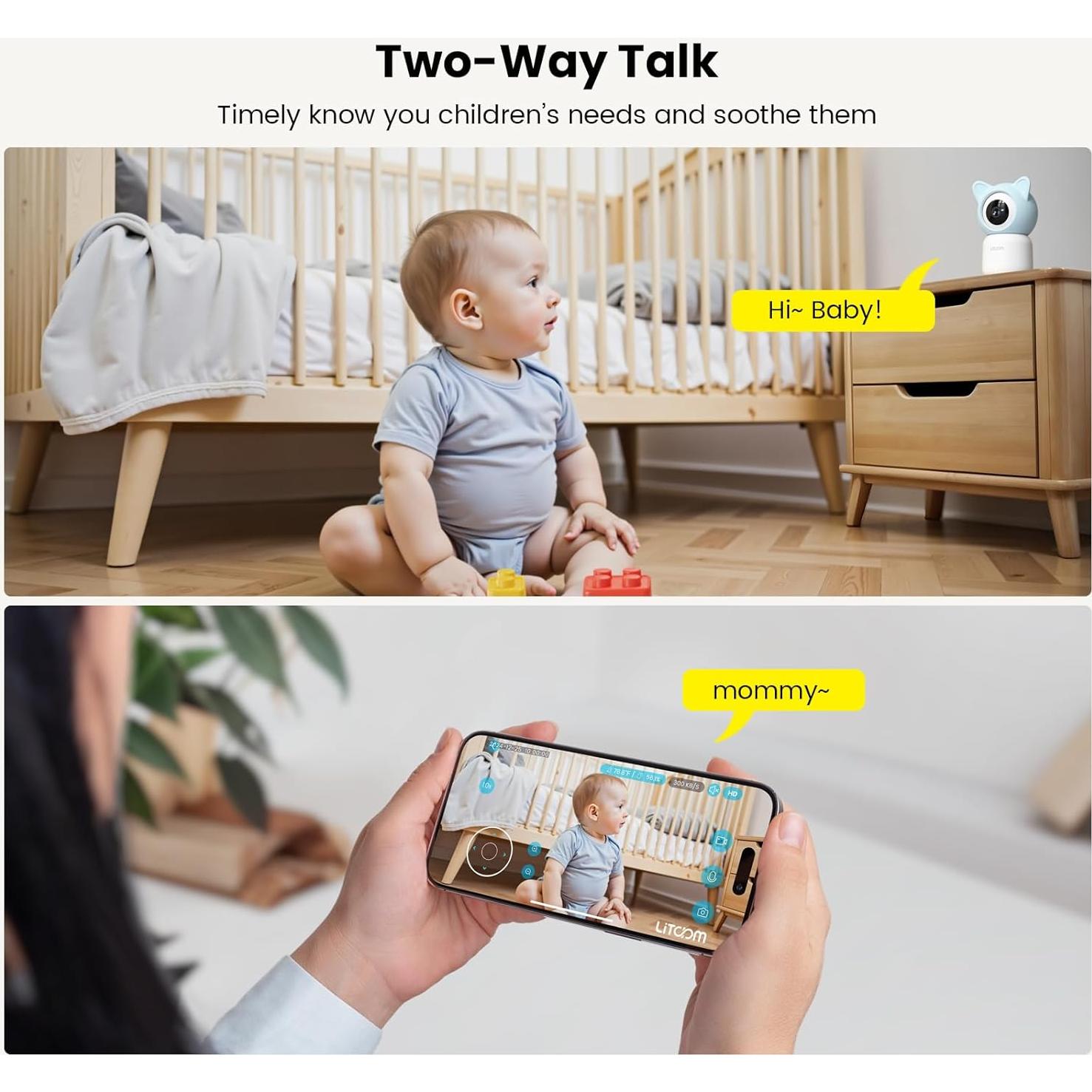 Cámara de Seguridad Interior Litokam 2K 4MP con Audio y Detección