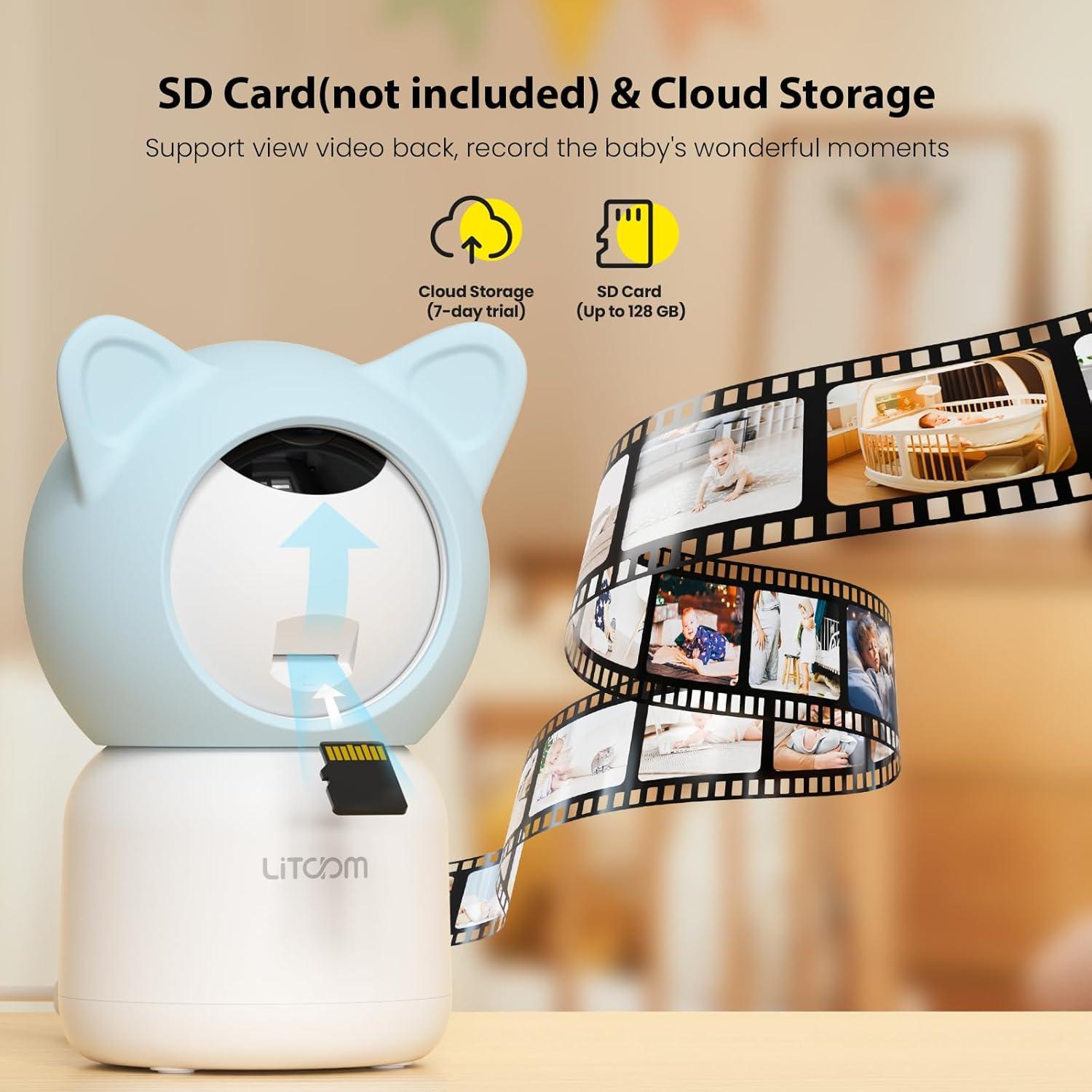 Cámara de Seguridad Interior Litokam 2K 4MP con Audio y Detección