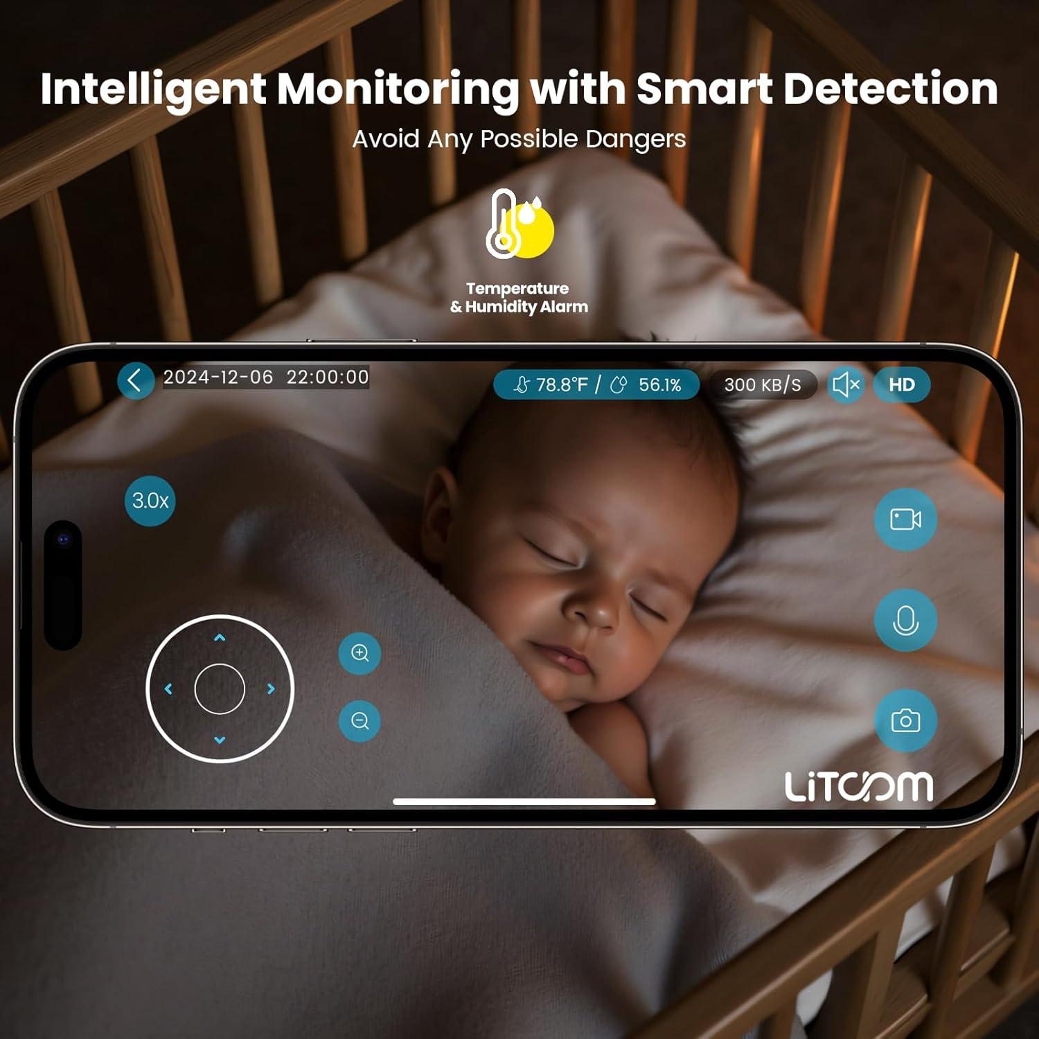 Cámara de Seguridad Interior Litokam 2K 4MP con Audio y Detección