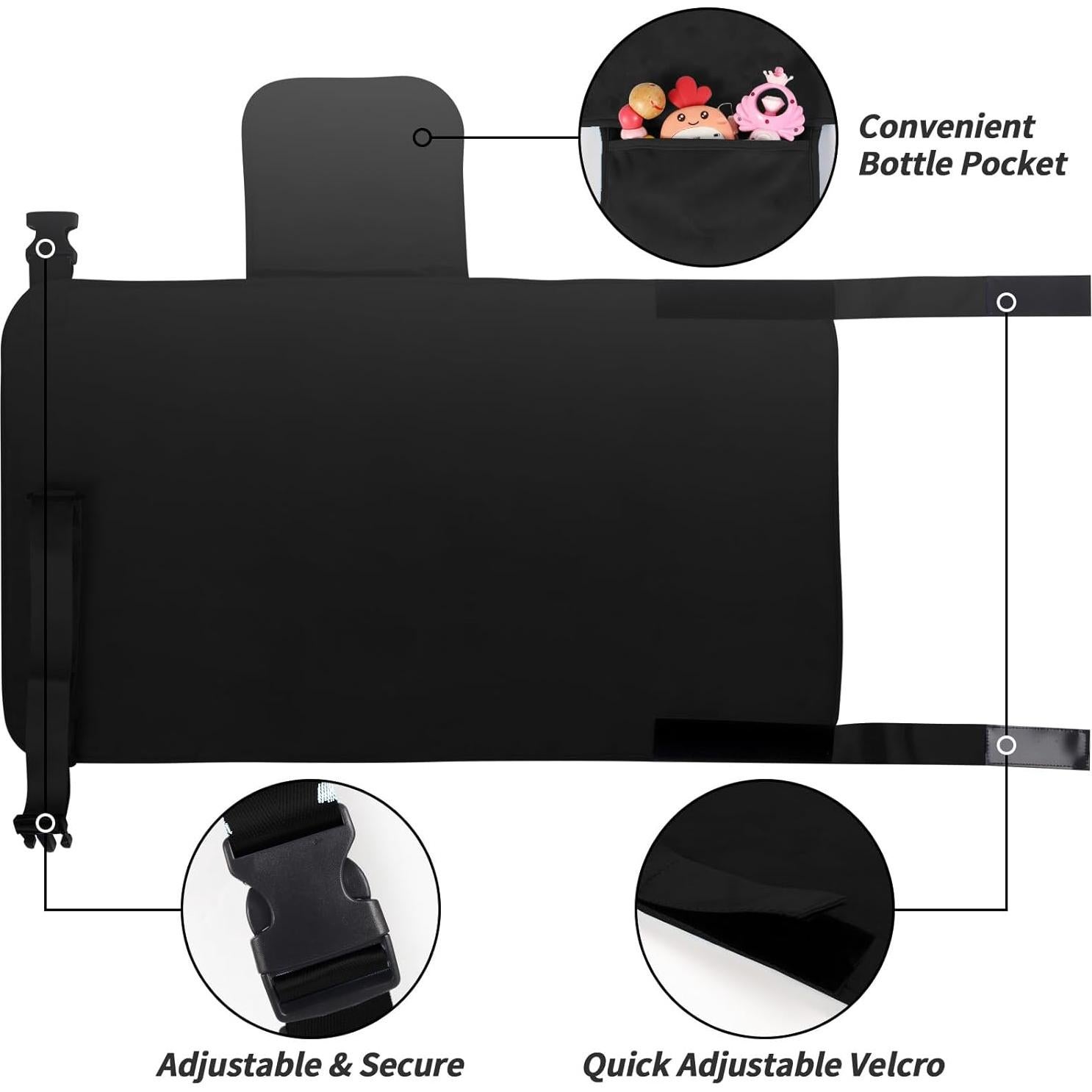 Cama de avión portátil AWAHITAWA para niños pequeños - Negro