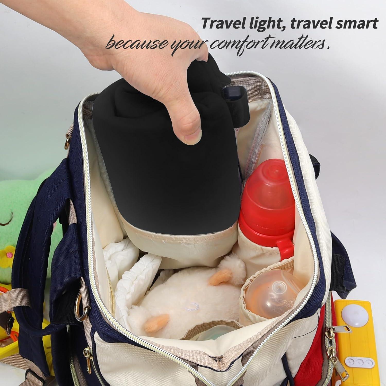 Cama de avión portátil AWAHITAWA para niños pequeños - Negro