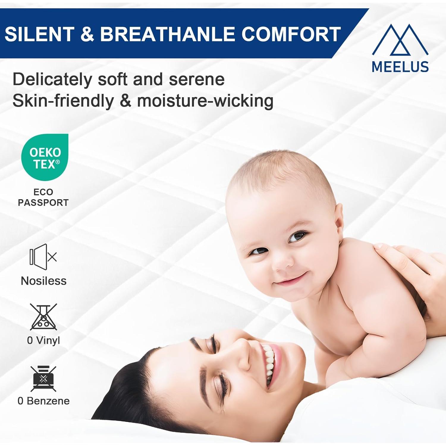 Protector de Colchón Twin XL MEELUS Impermeable y Transpirable