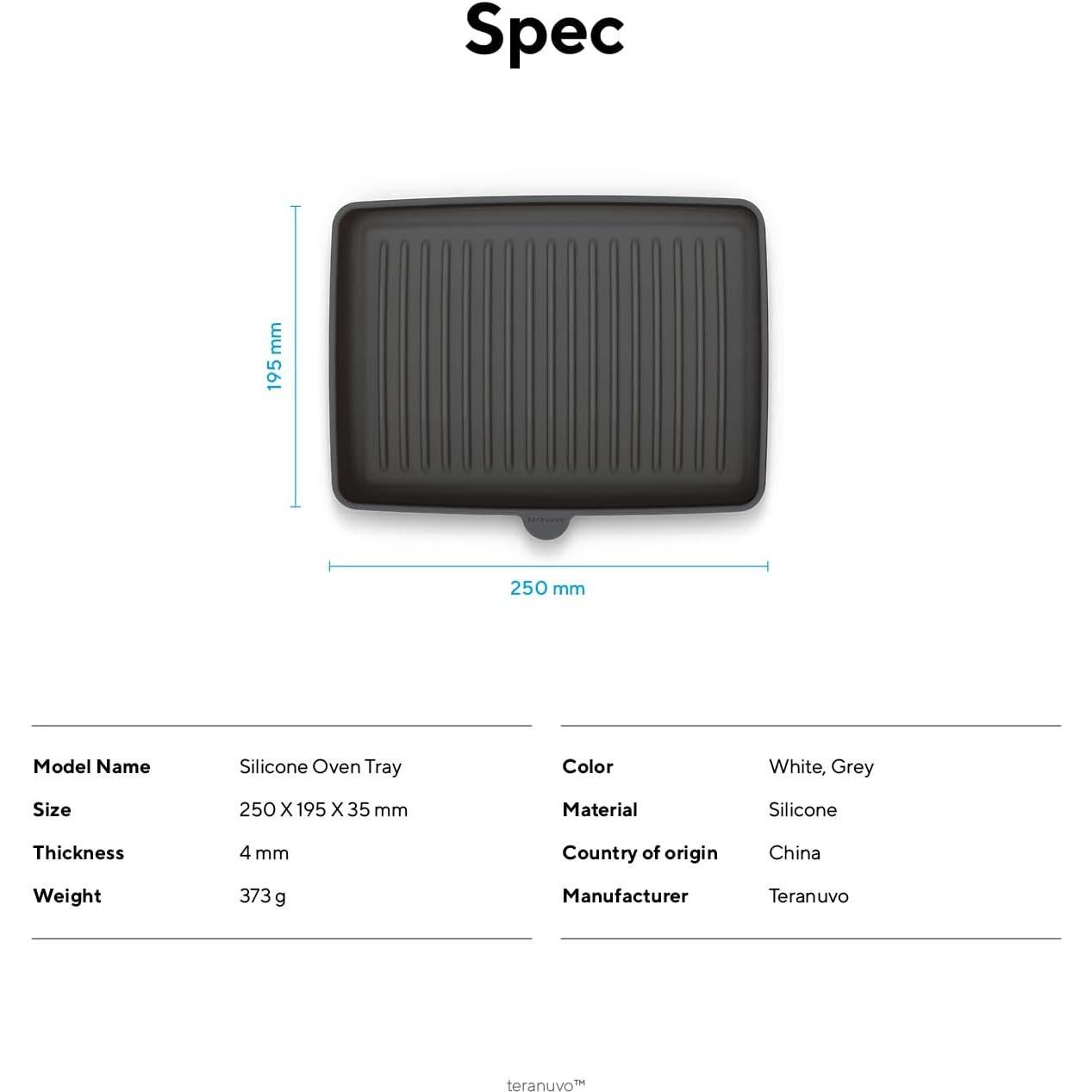 Bandeja de silicona Teranuvo para BALMUDA The Toaster Gris
