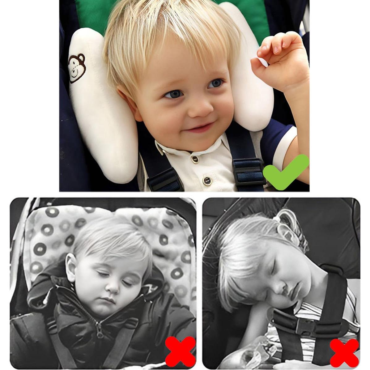 Almohada de Viaje Rosa para Bebés TRYUTRY - Soporte Cabeza y Cuello