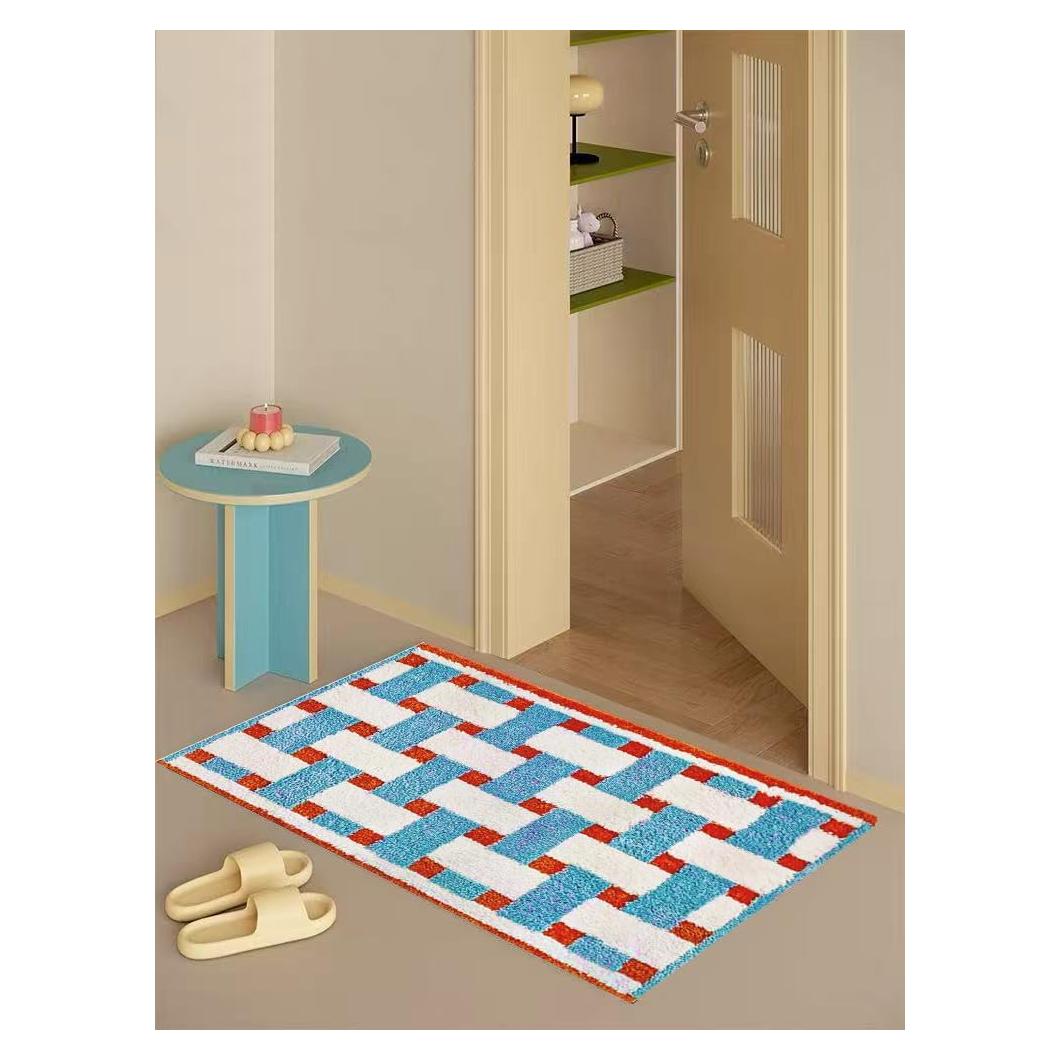 Alfombra de Baño Antideslizante FANSSMILE 50x80 cm Azul Bebé