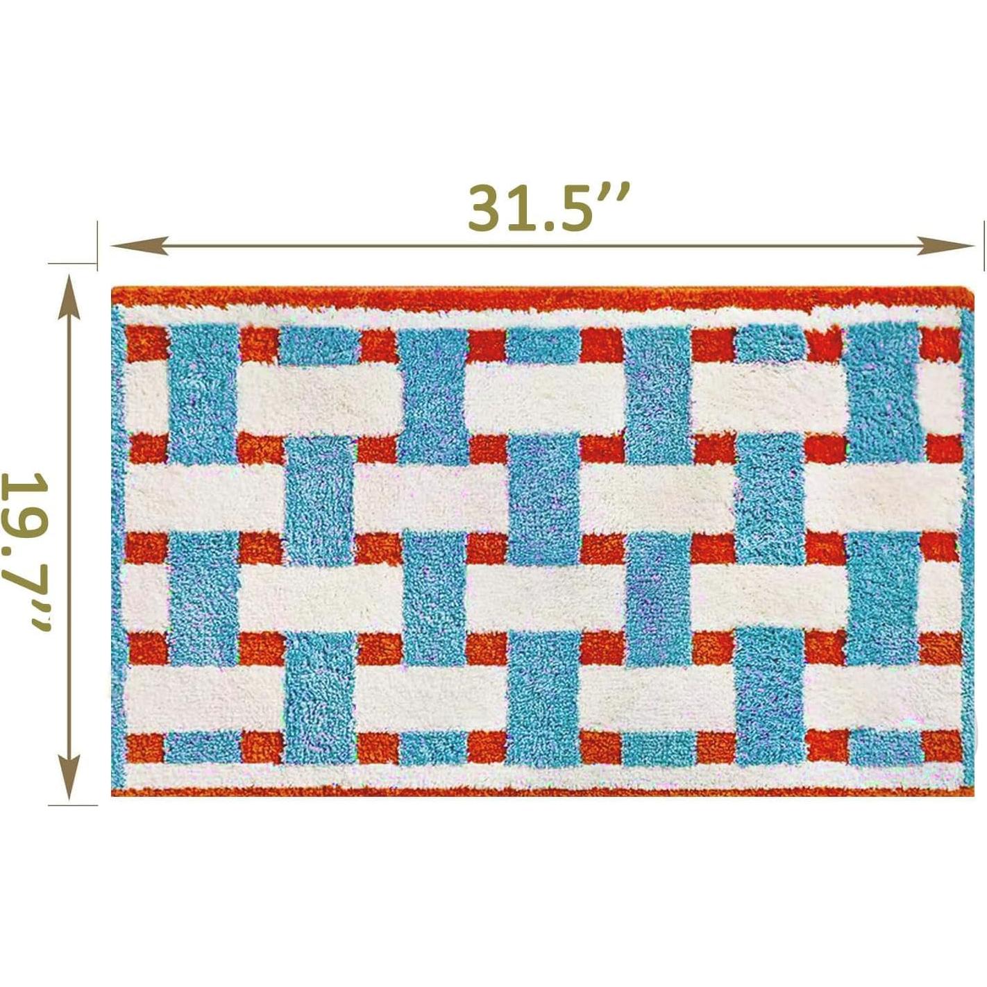 Alfombra de Baño Antideslizante FANSSMILE 50x80 cm Azul Bebé