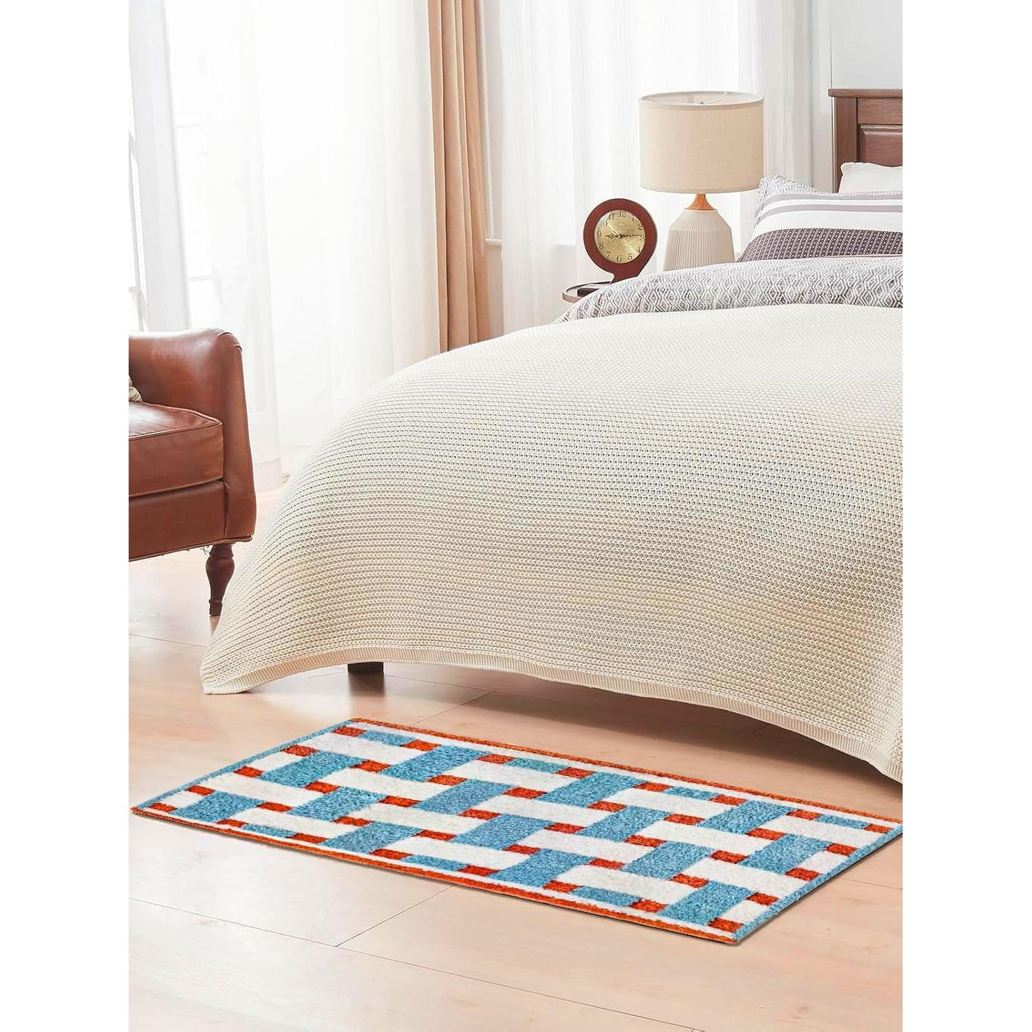 Alfombra de Baño Antideslizante FANSSMILE 50x80 cm Azul Bebé