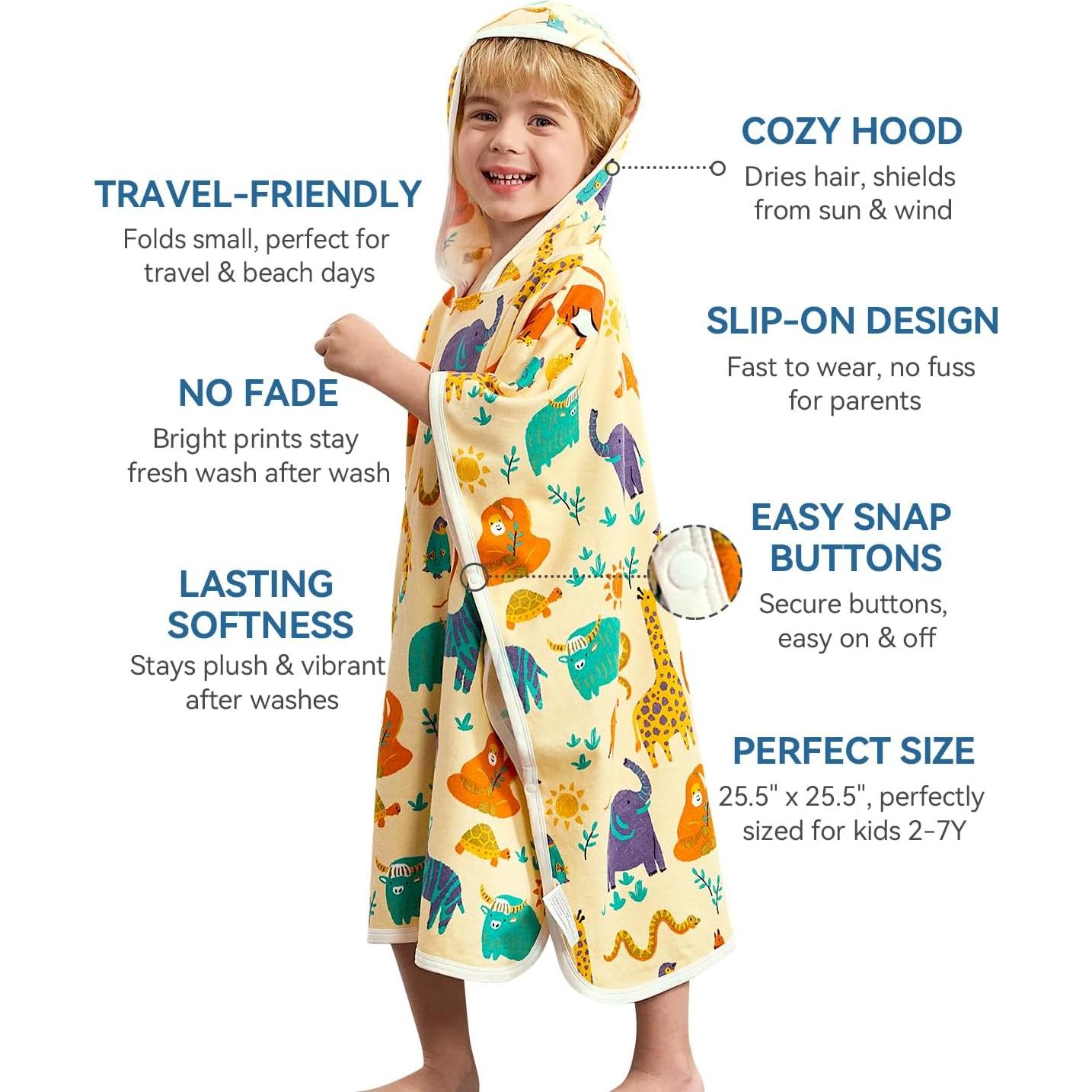 Toalla con Capucha Babee Reshinee para Niños - Dinosaurio 64.8 cm