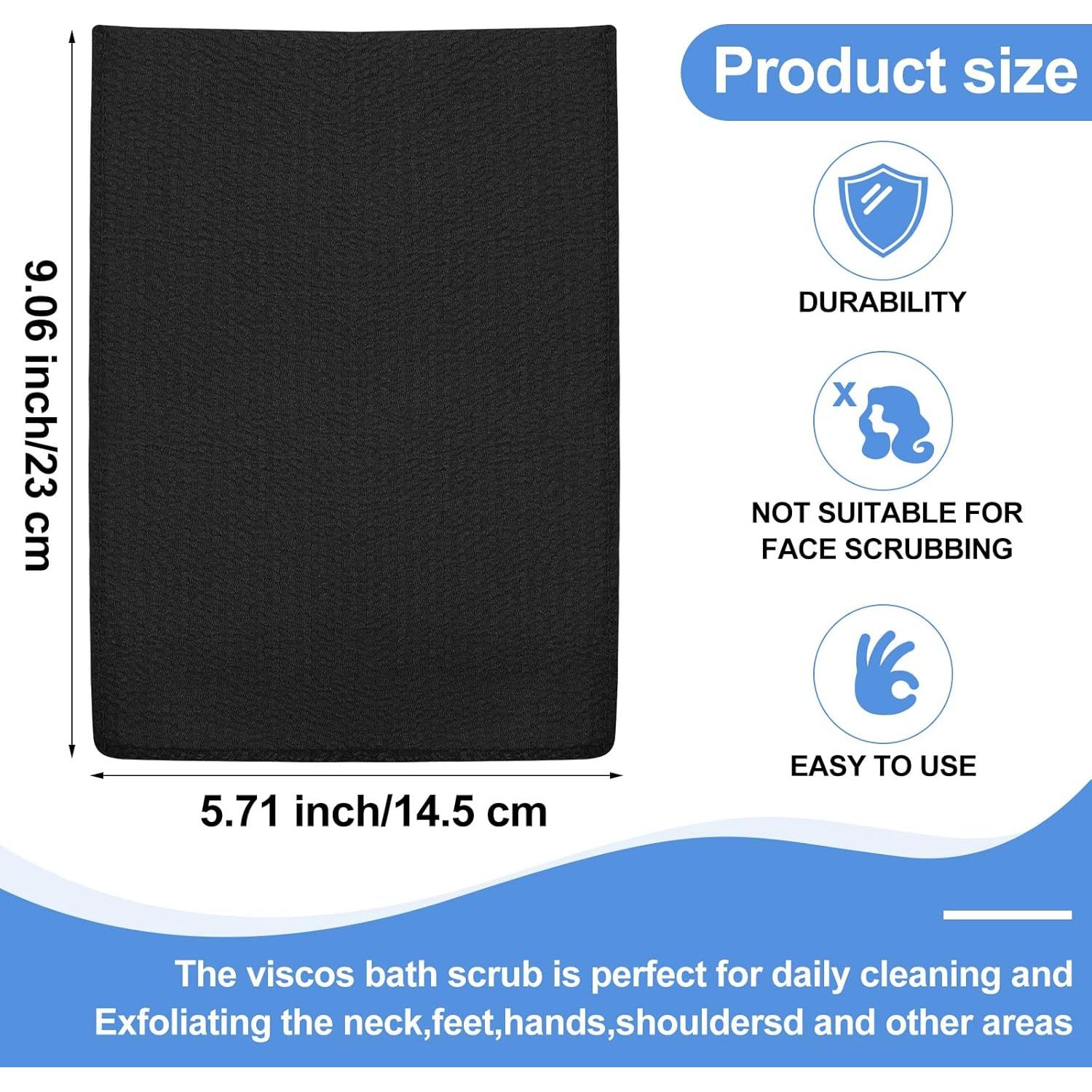 Toalla Exfoliante Coreana Tatuo 12 Piezas Grande Negra