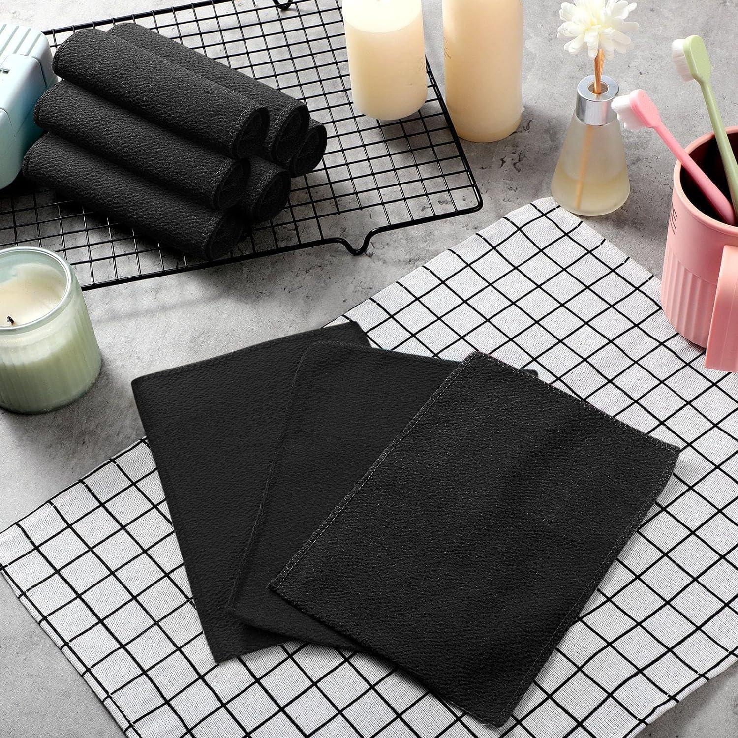 Toalla Exfoliante Coreana Tatuo 12 Piezas Grande Negra