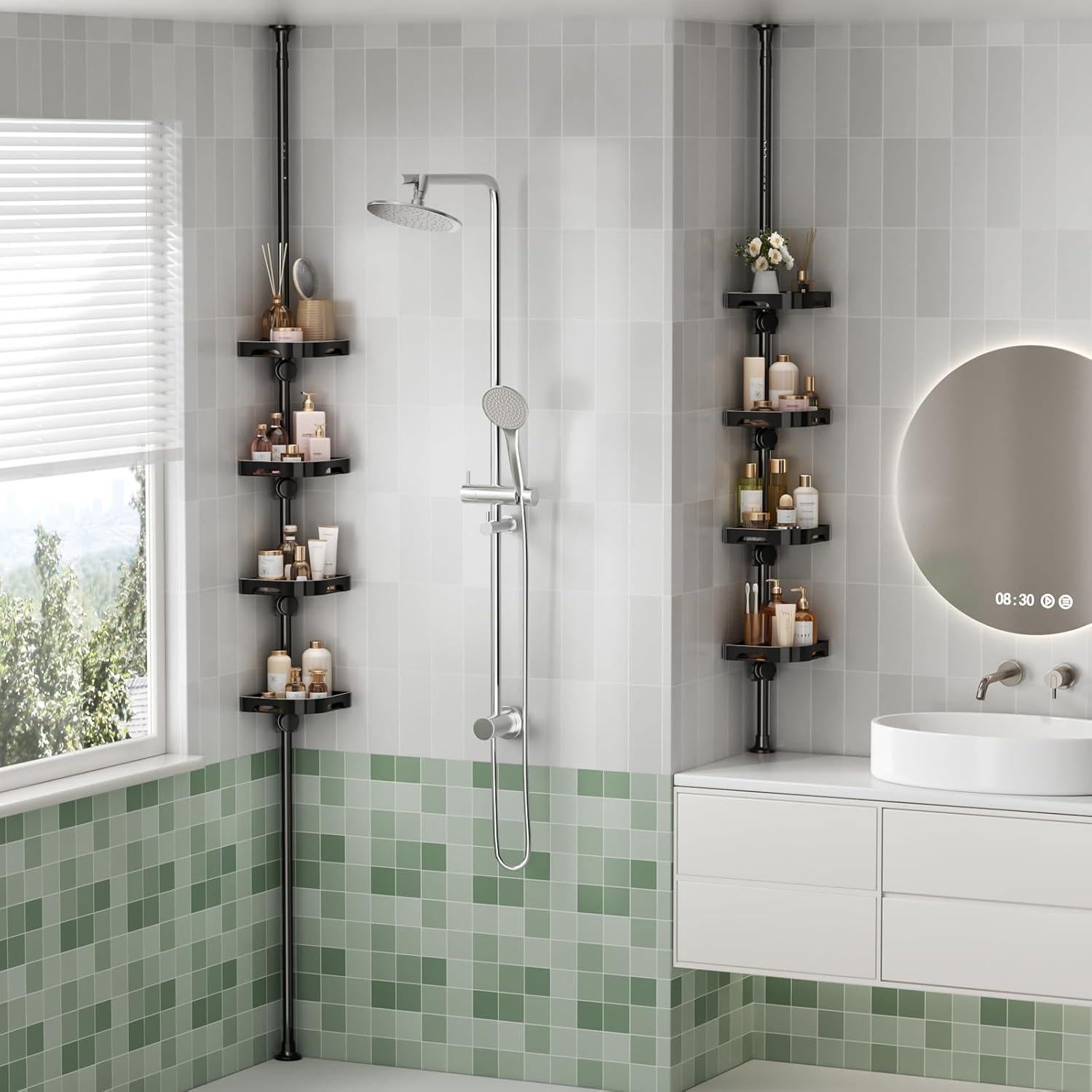 Organizador de Ducha de Esquina Shuang Qing 4 Niveles Ajustable