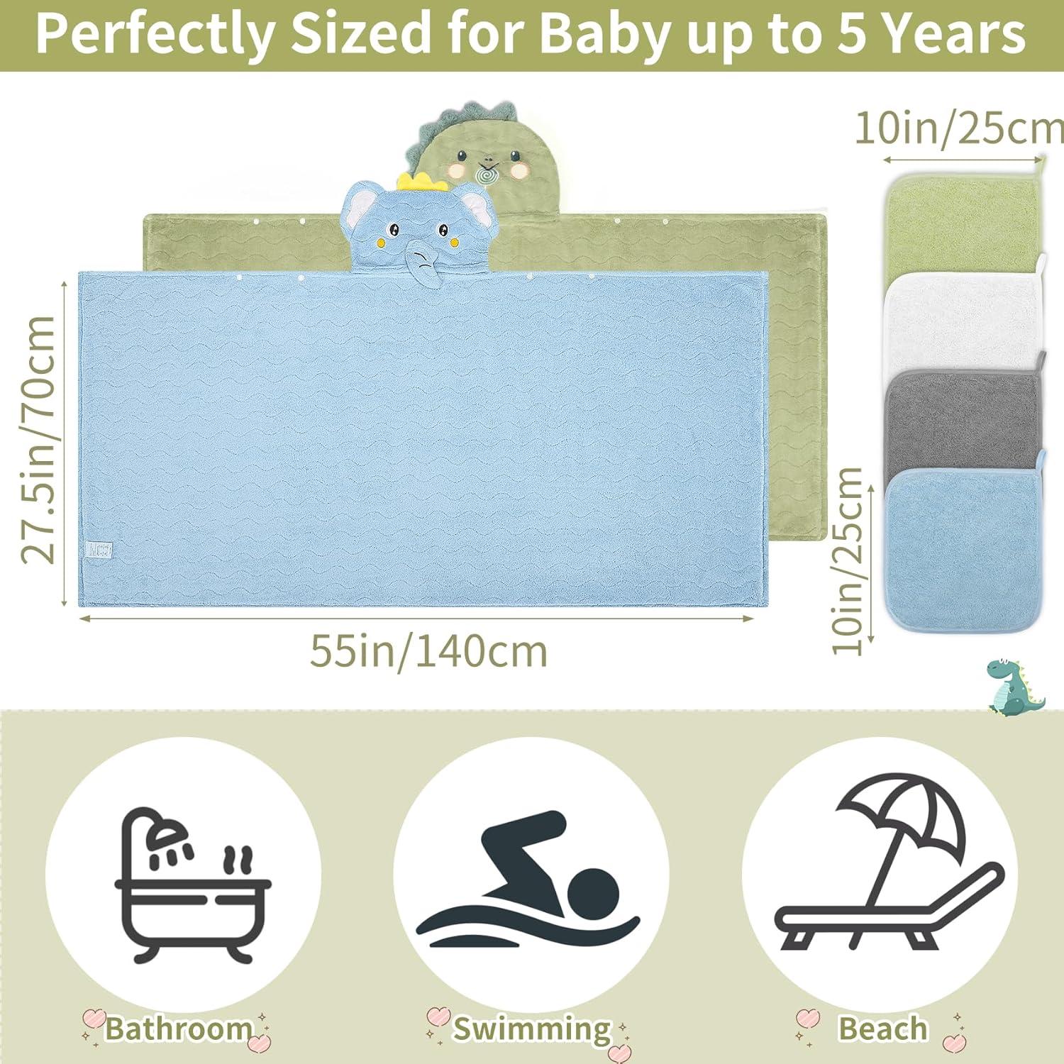 Juego de Toallas de Baño con Capucha CandyHome 6 PCS Niños