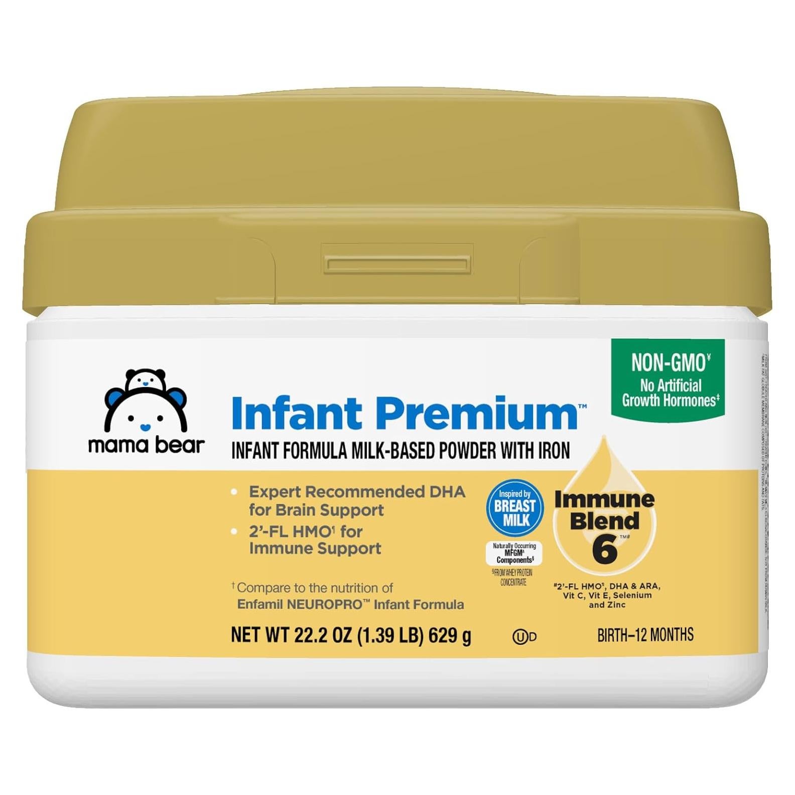 Fórmula Infantil en Polvo Mama Bear 0.63 kg con DHA y Hierro