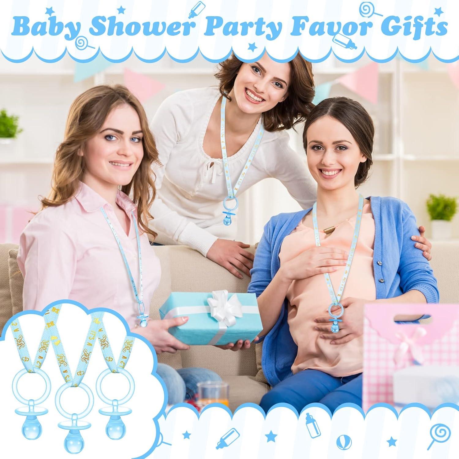 Collares de Chupón Baby Shower Niña Azul 36 Pcs Acrílico