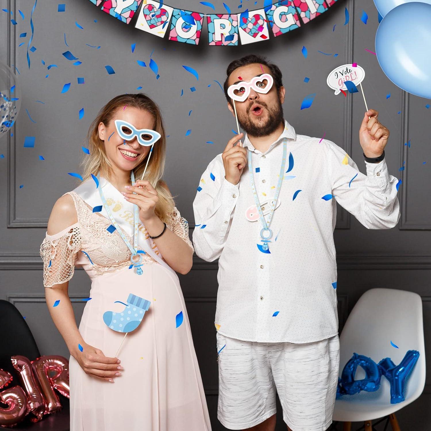 Collares de Chupón Baby Shower Niña Azul 36 Pcs Acrílico