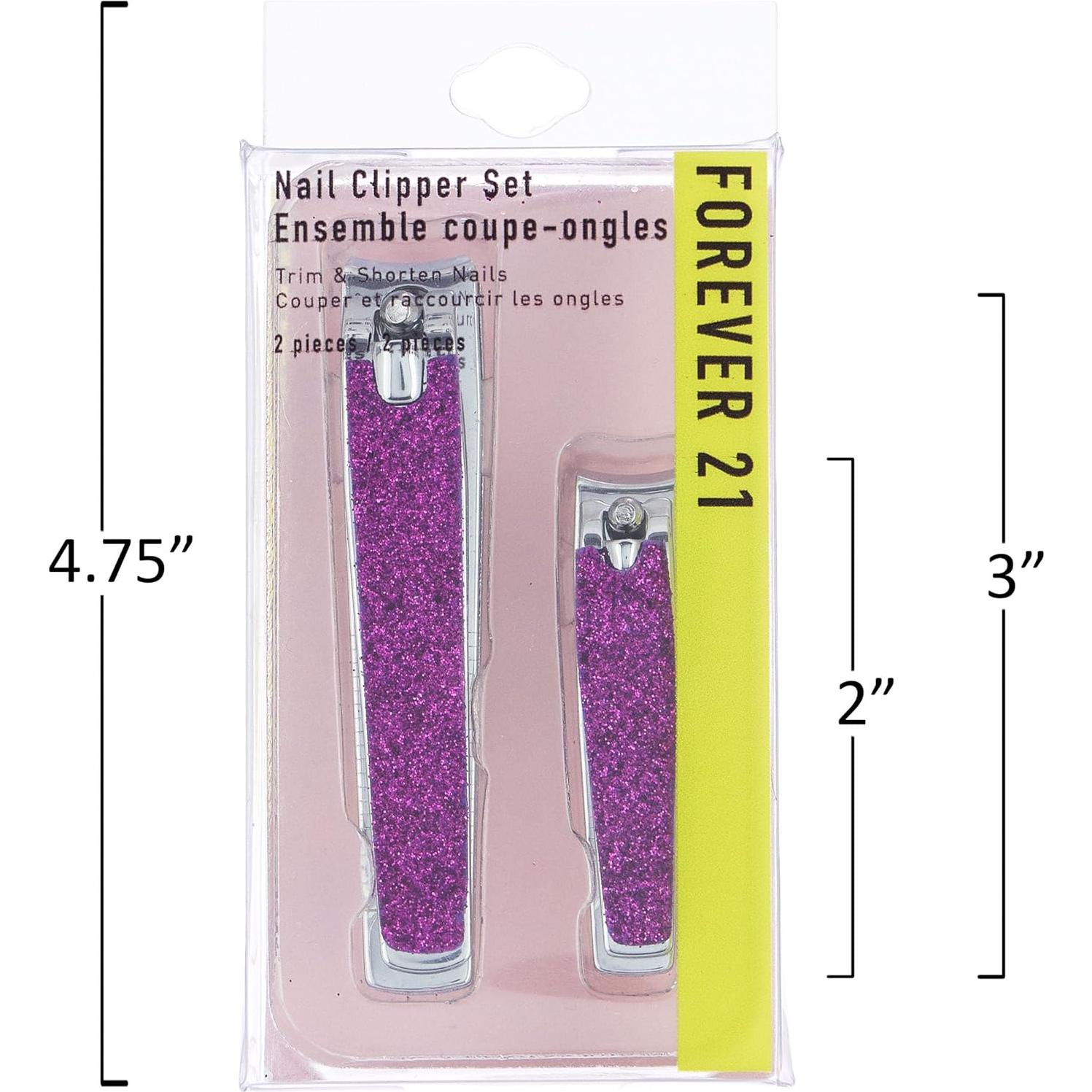 Juego de Cortauñas Forever 21 - 2 Piezas Purpurina