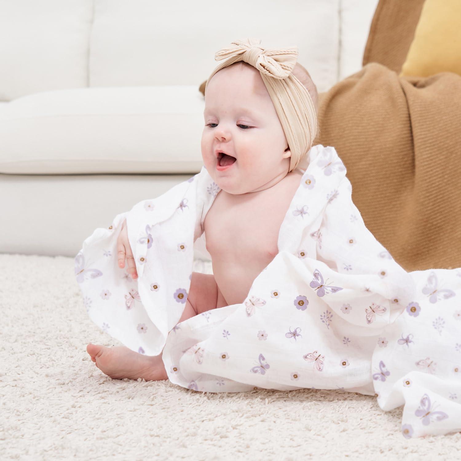 Mantas de Muselina Little Grape Land 120x120cm 4 Paquete