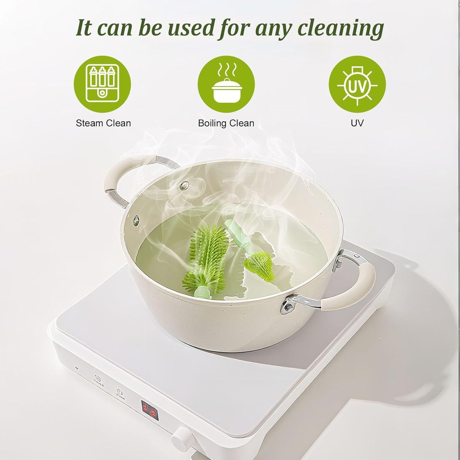 Kit de Limpieza de Botellas de Viaje Detsuk 6 en 1 Verde