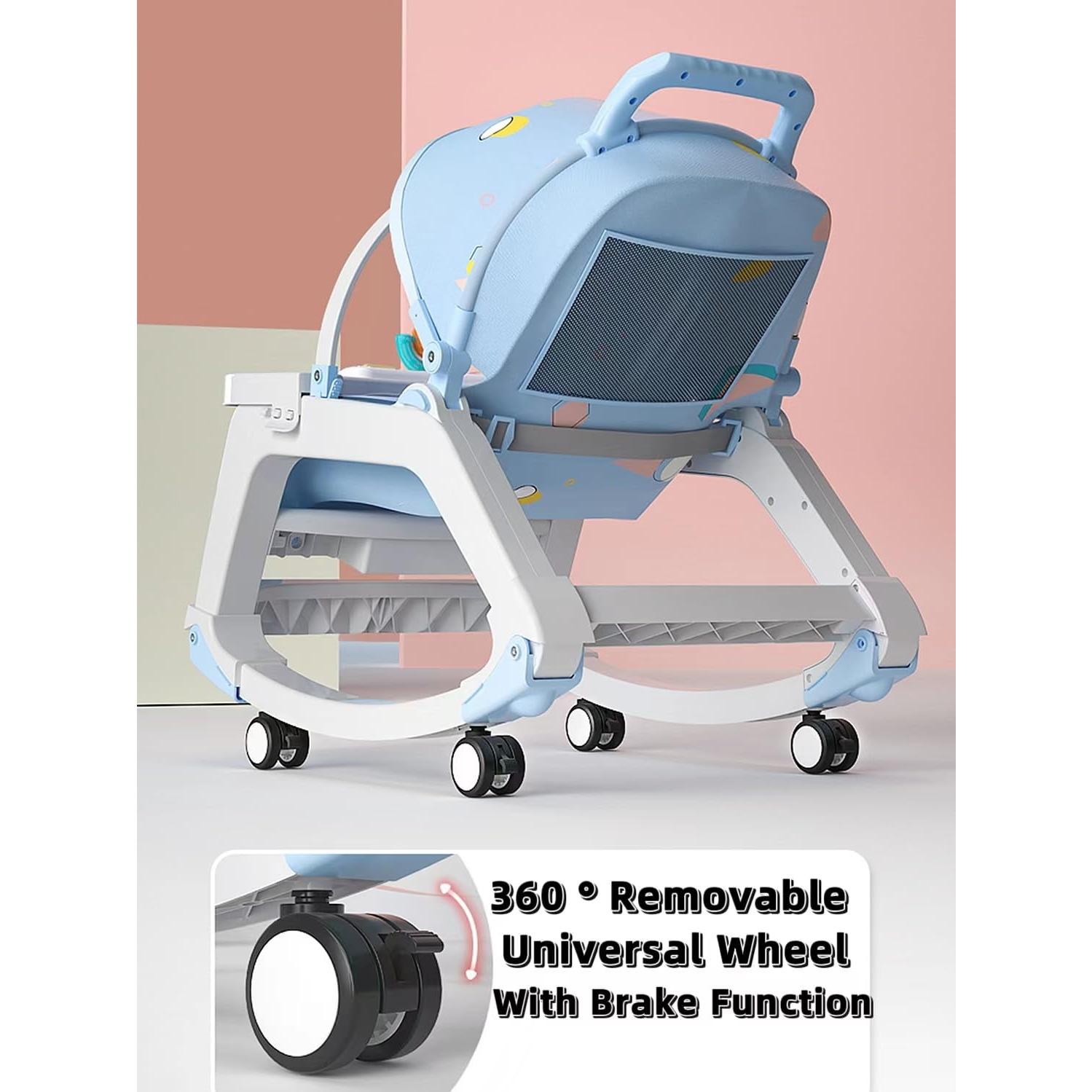 Silla de Rebotar para Bebé 5 en 1 Rosa, Ajustable y Portátil