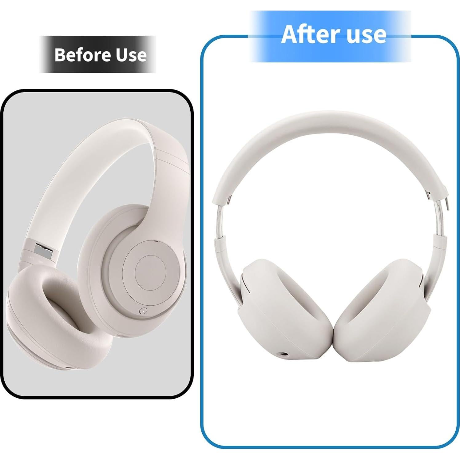 Cubiertas de Silicona Adhiper para Auriculares Beats Studio Pro - Beige