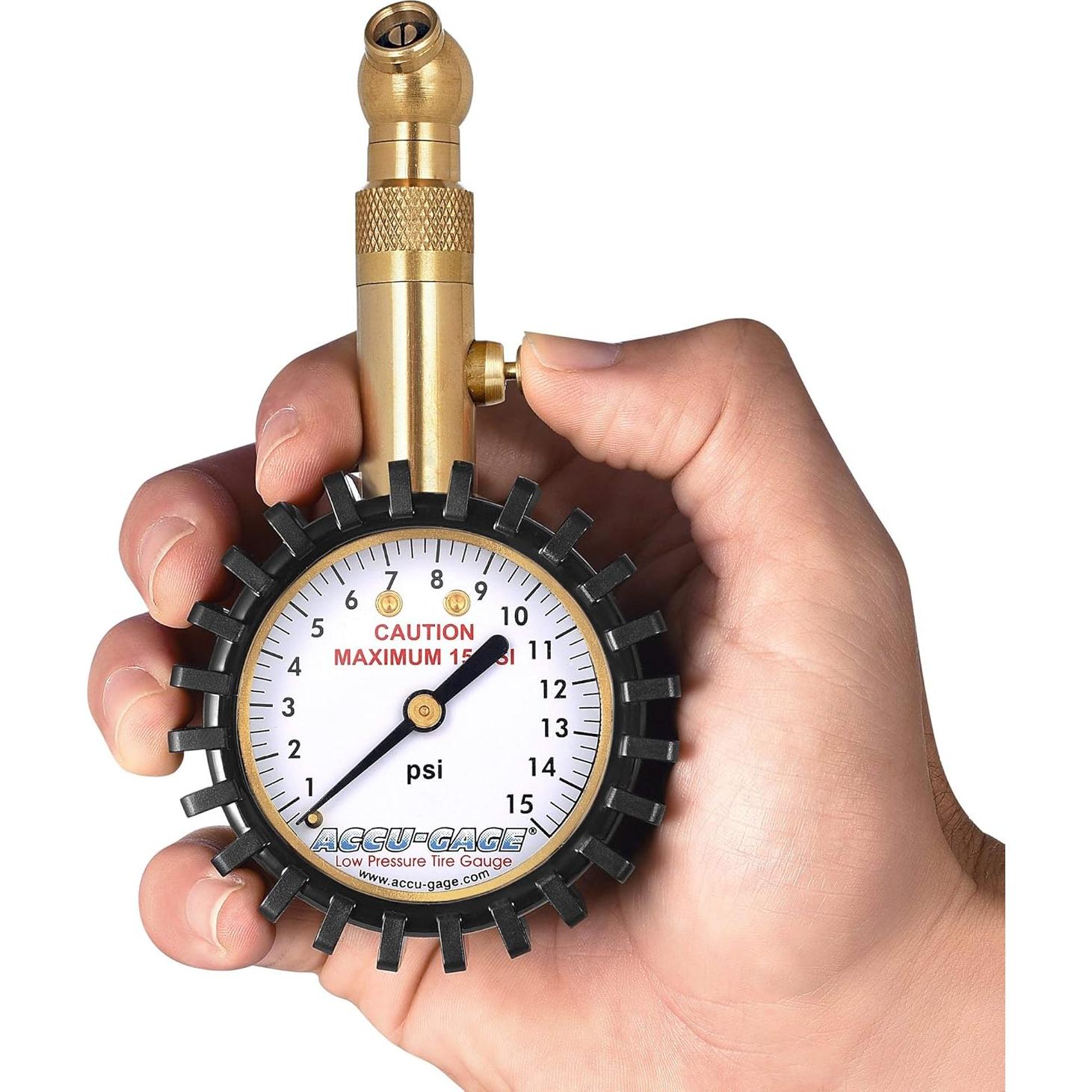 Medidor de Presión de Neumáticos Accu-Gage 15 PSI con Protector