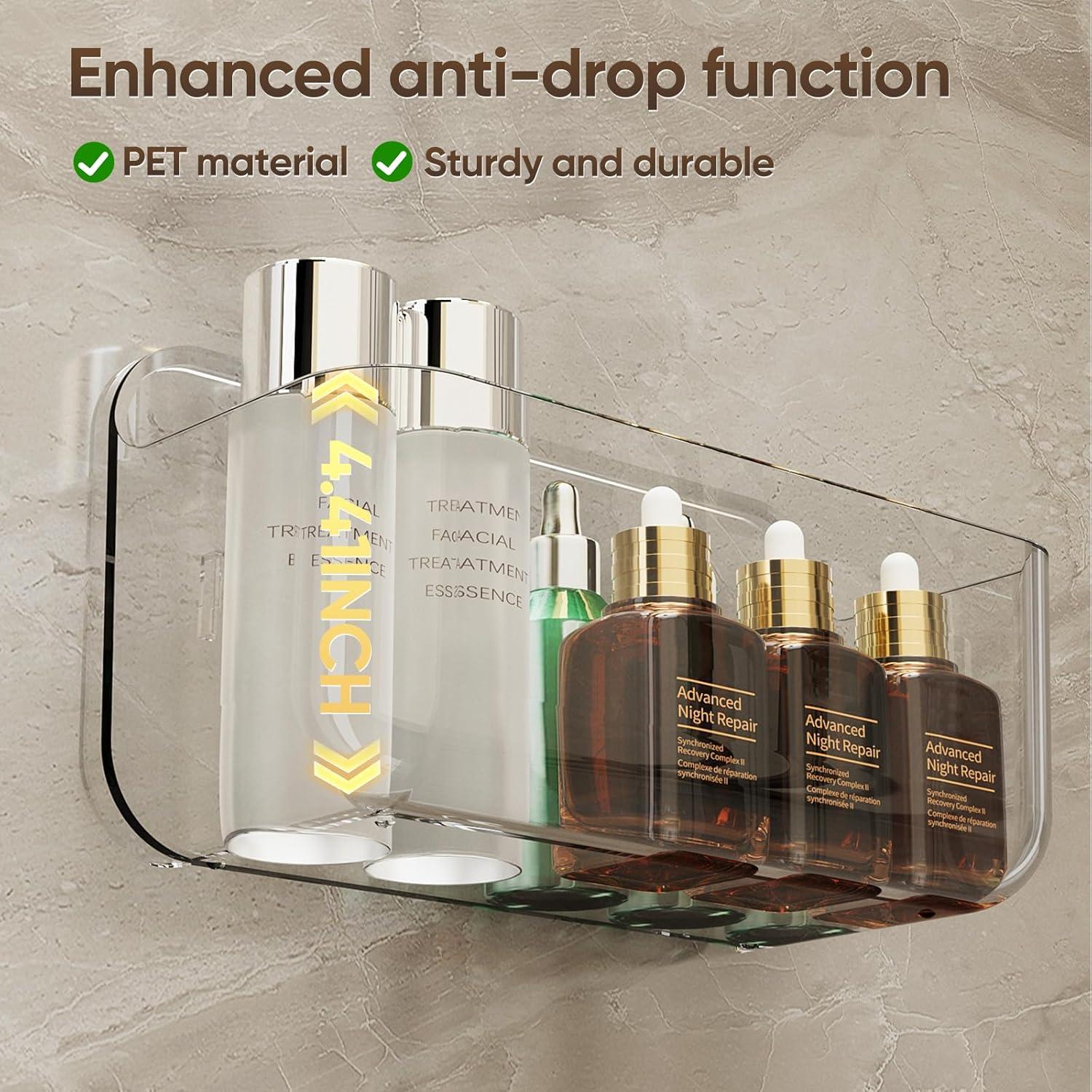 Caddy de Ducha Plaitaoai Transparente, Organizador de Baño 6 Piezas