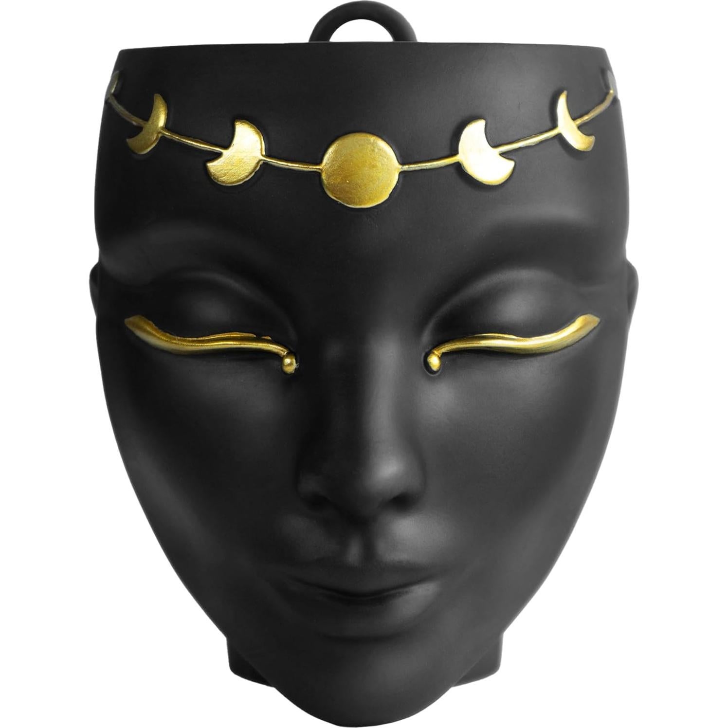 Maceta Cabeza Bossa Linda 18 cm Negra para Flores y Suculentas