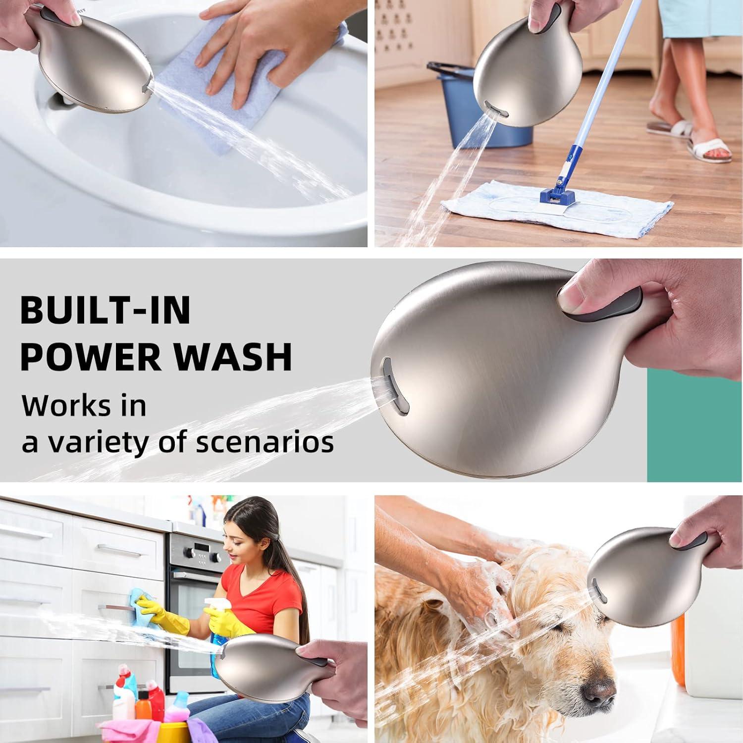 Cabezal de Ducha Cobbe Alta Presión 9 Modos Niquel Cepillado