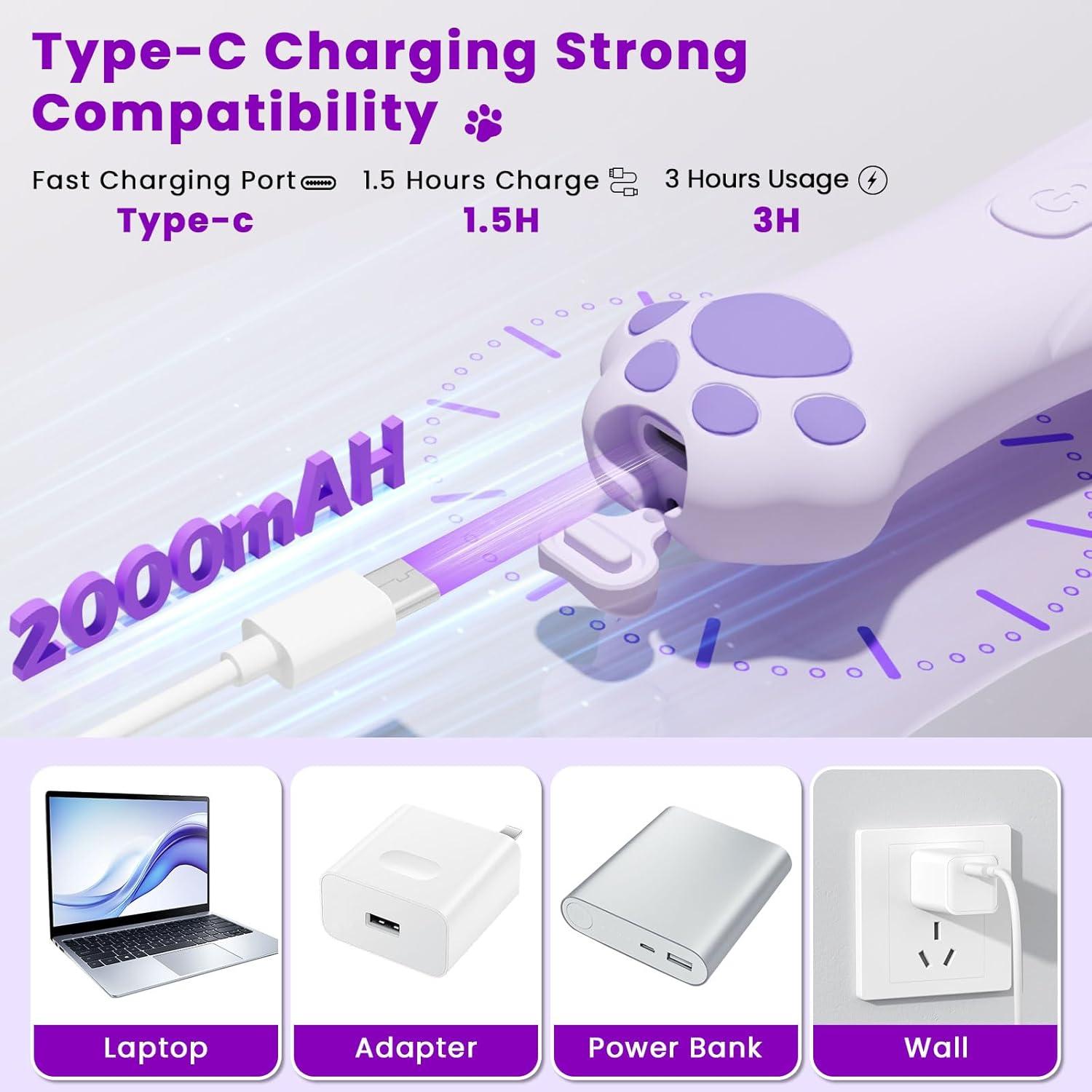 Recortador de patas de perro Veeconn T6 4 en 1 impermeable