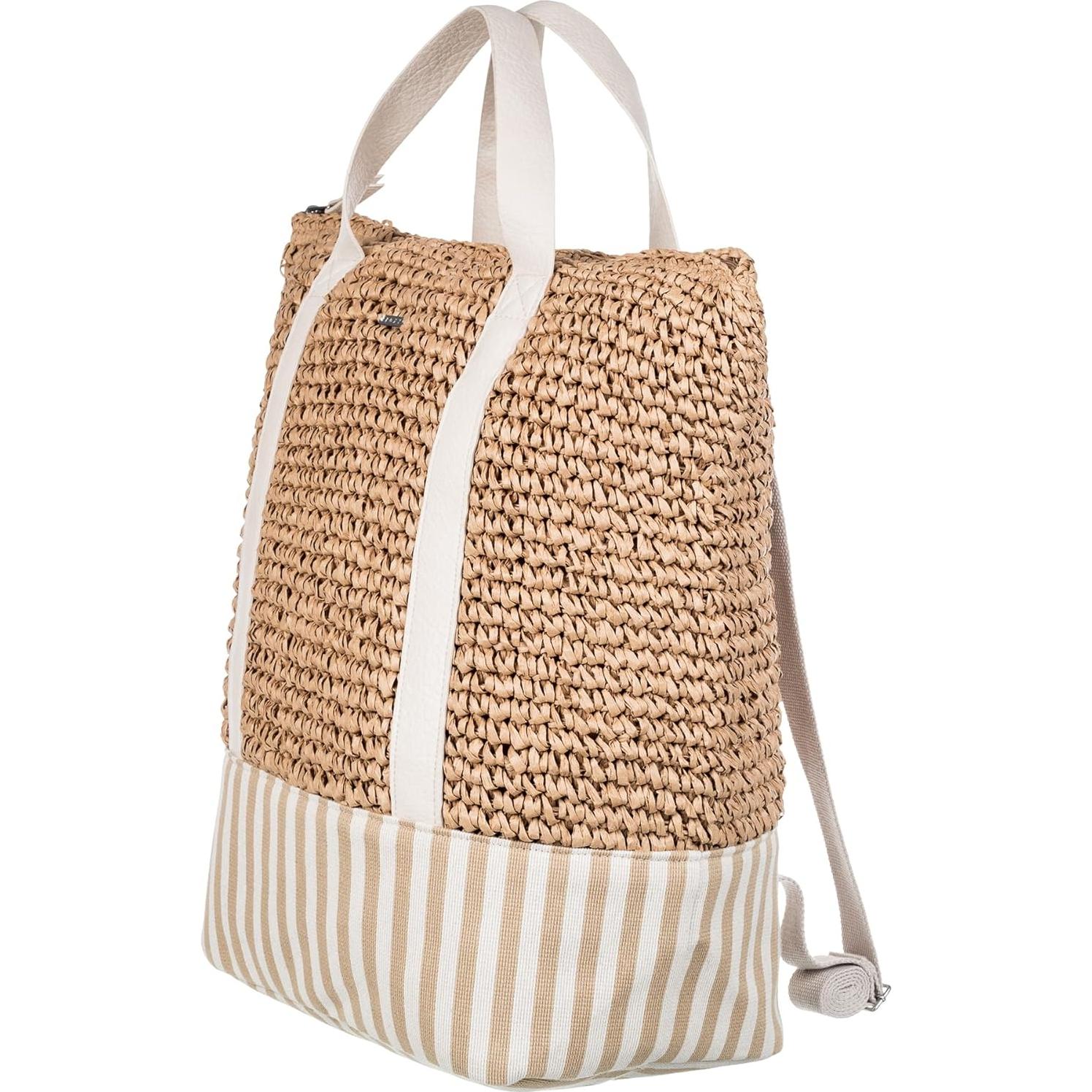 Bolsa de playa Roxy para mujer - Paja y lona - Ligera y transpirable