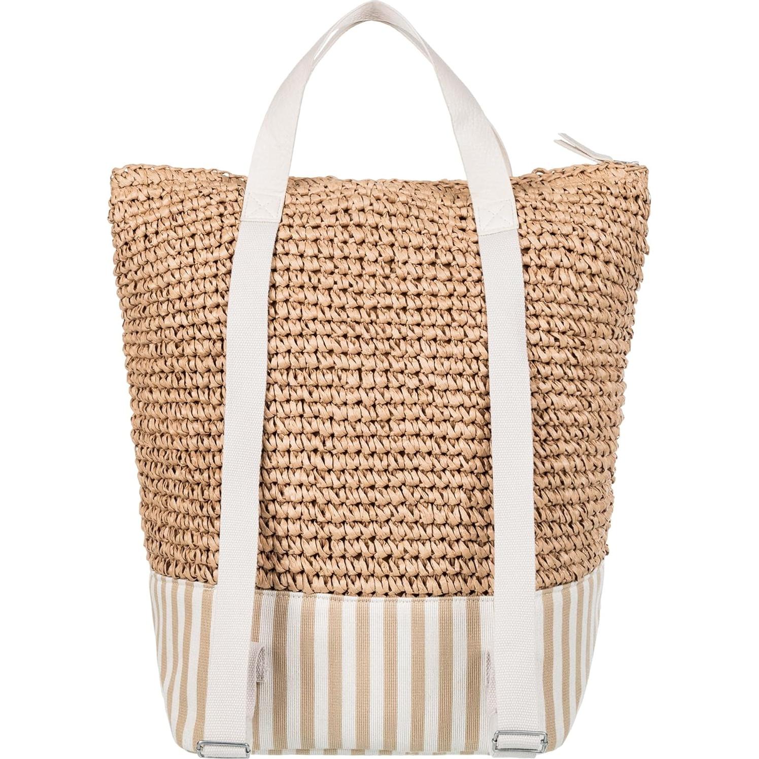 Bolsa de playa Roxy para mujer - Paja y lona - Ligera y transpirable