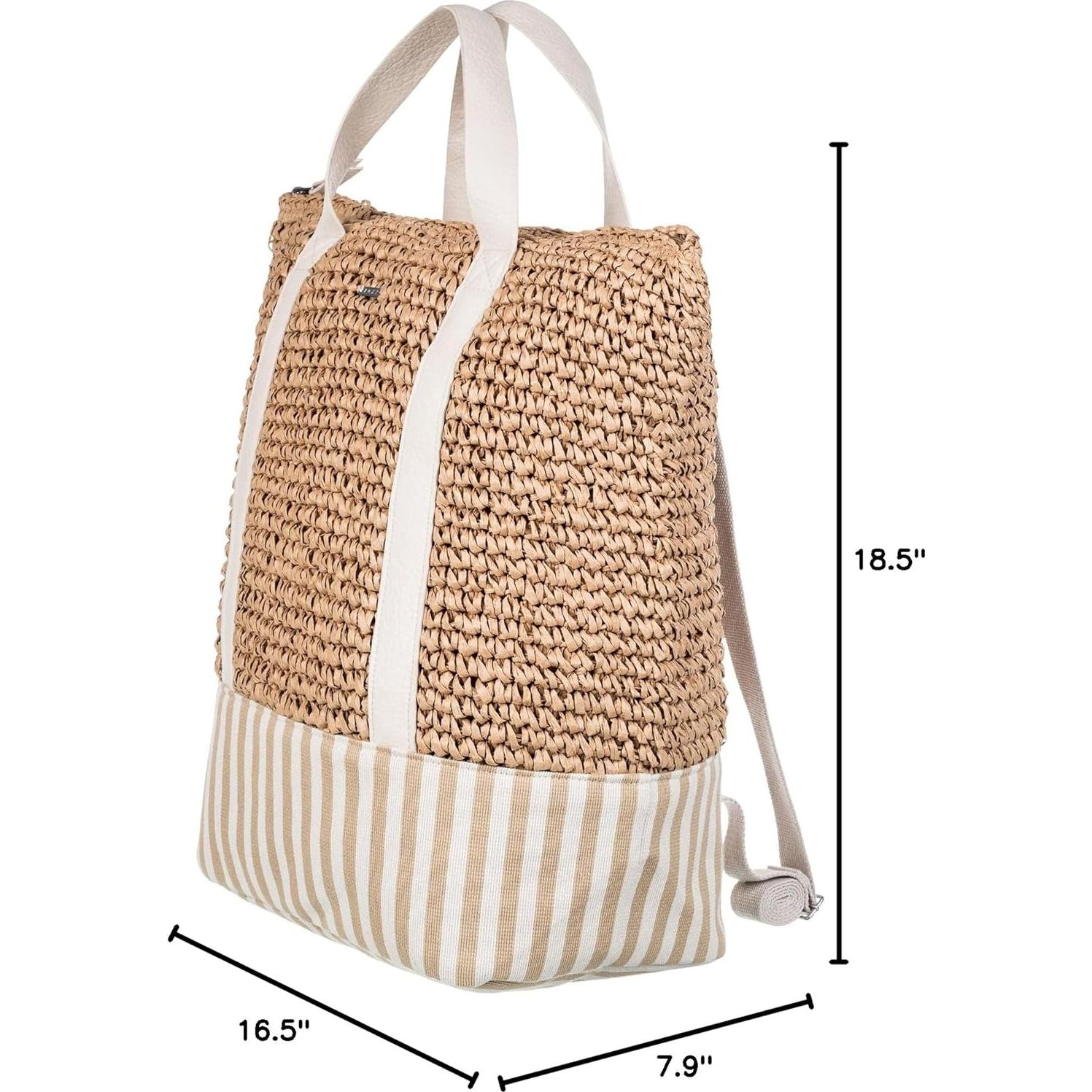 Bolsa de playa Roxy para mujer - Paja y lona - Ligera y transpirable