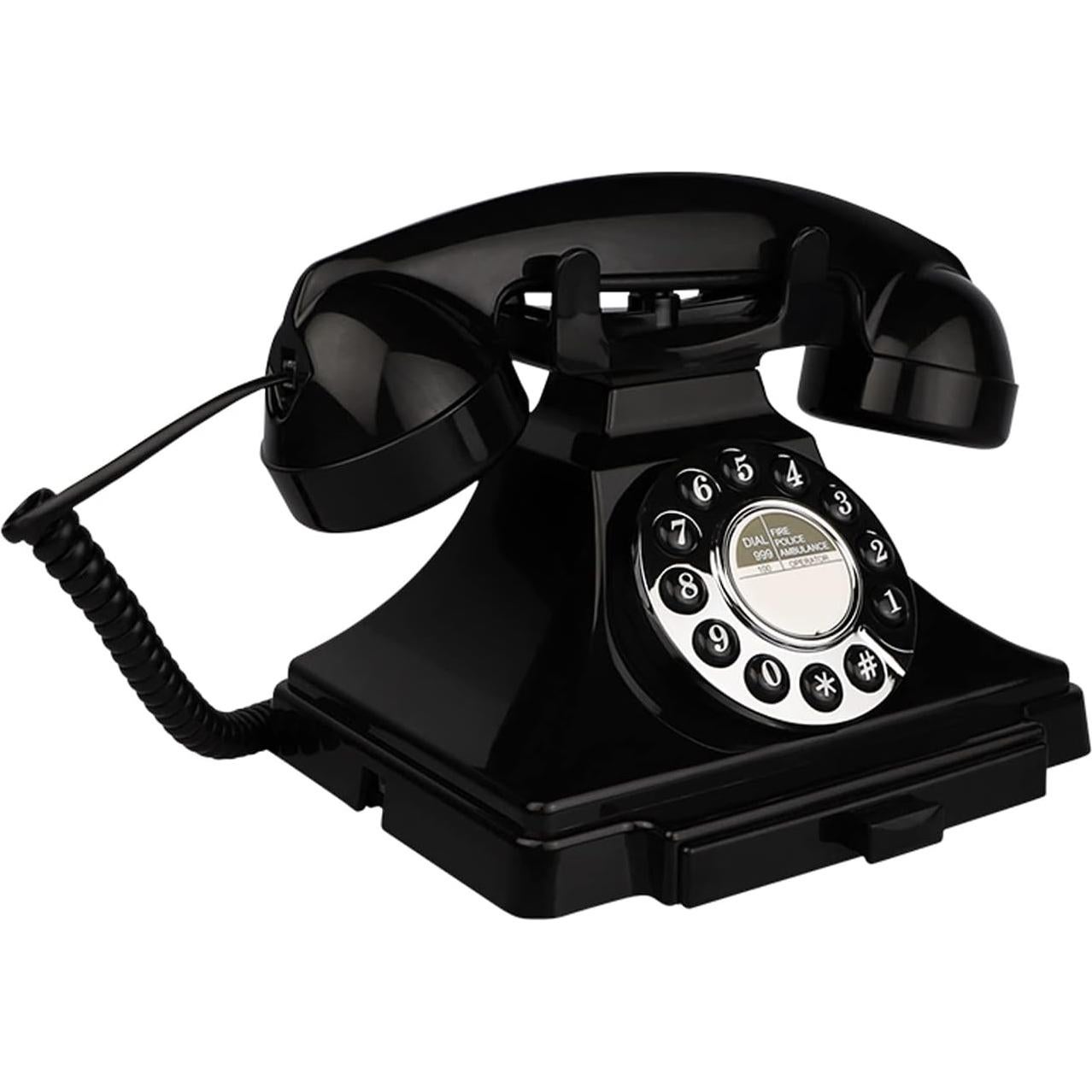 Teléfono Vintage con Cable Artisam 1929S Negro para Oficina