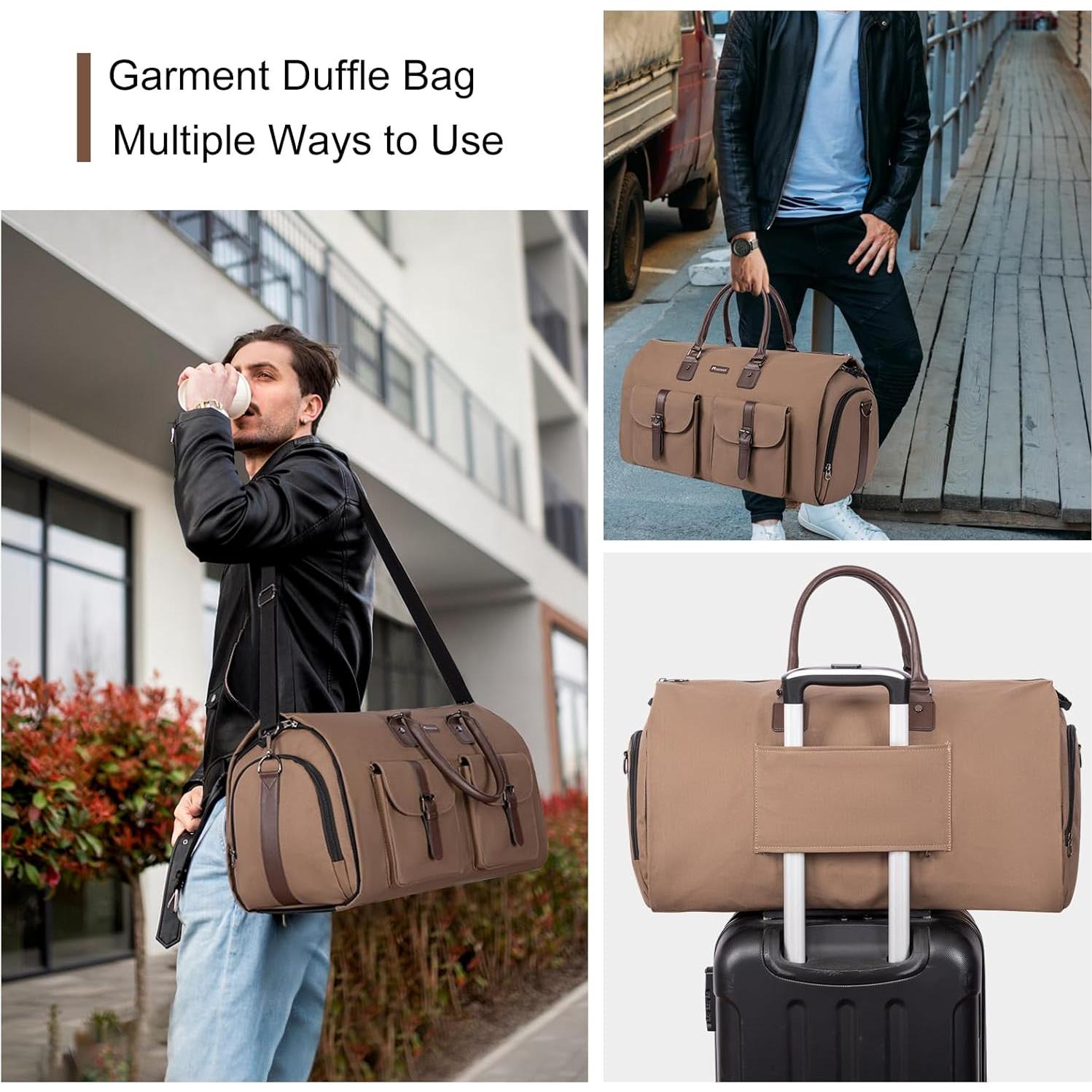 Bolsa de viaje convertible Modoker 45L, lona resistente marrón