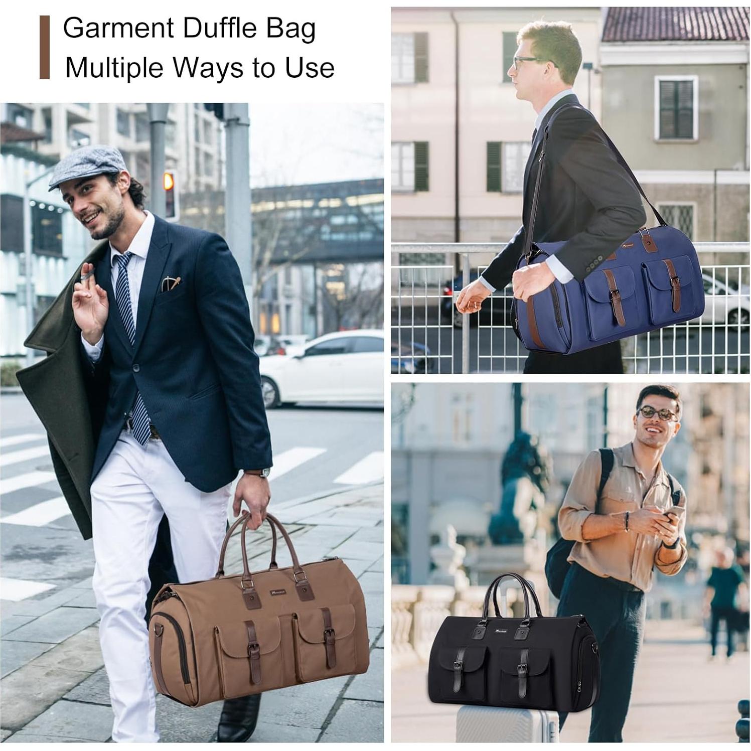 Bolsa de viaje convertible Modoker 45L, lona resistente marrón