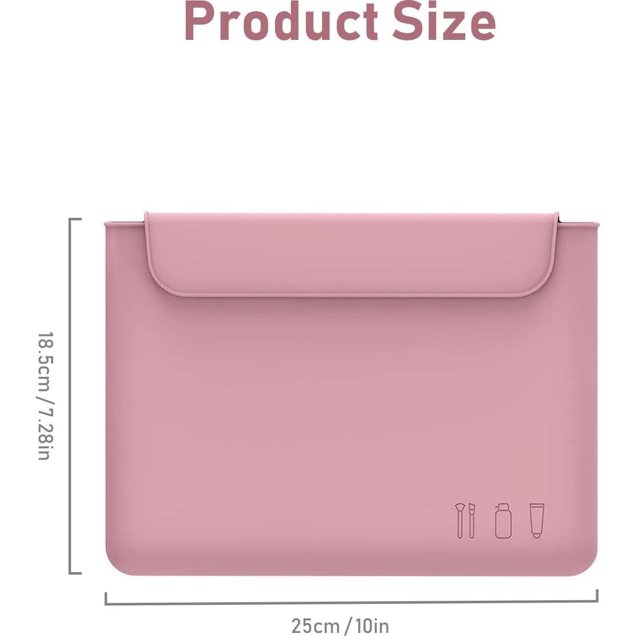 Bolsa de Maquillaje de Silicona Impermeable Rosa 26x29cm