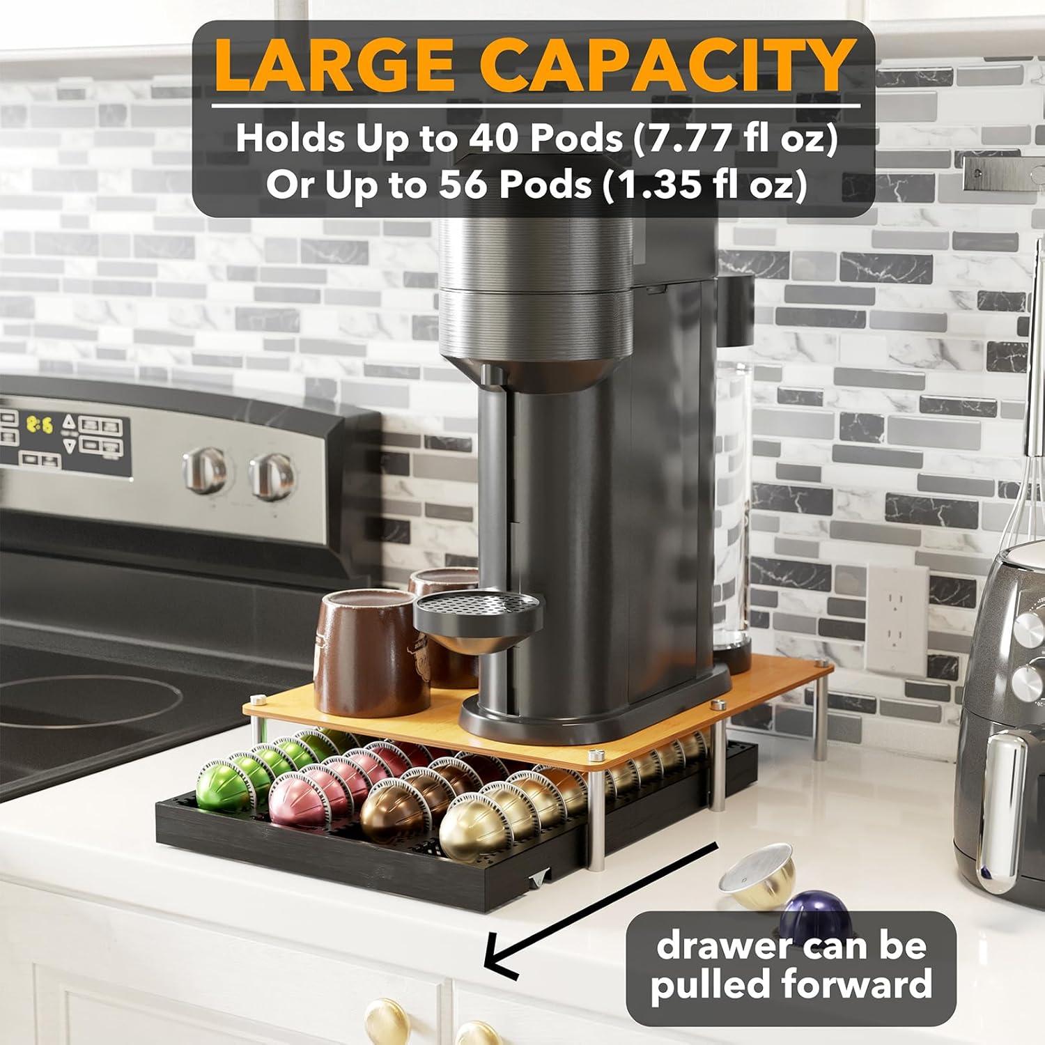 Soporte Organizador de Pods de Café SpaceAid Bambú Negro