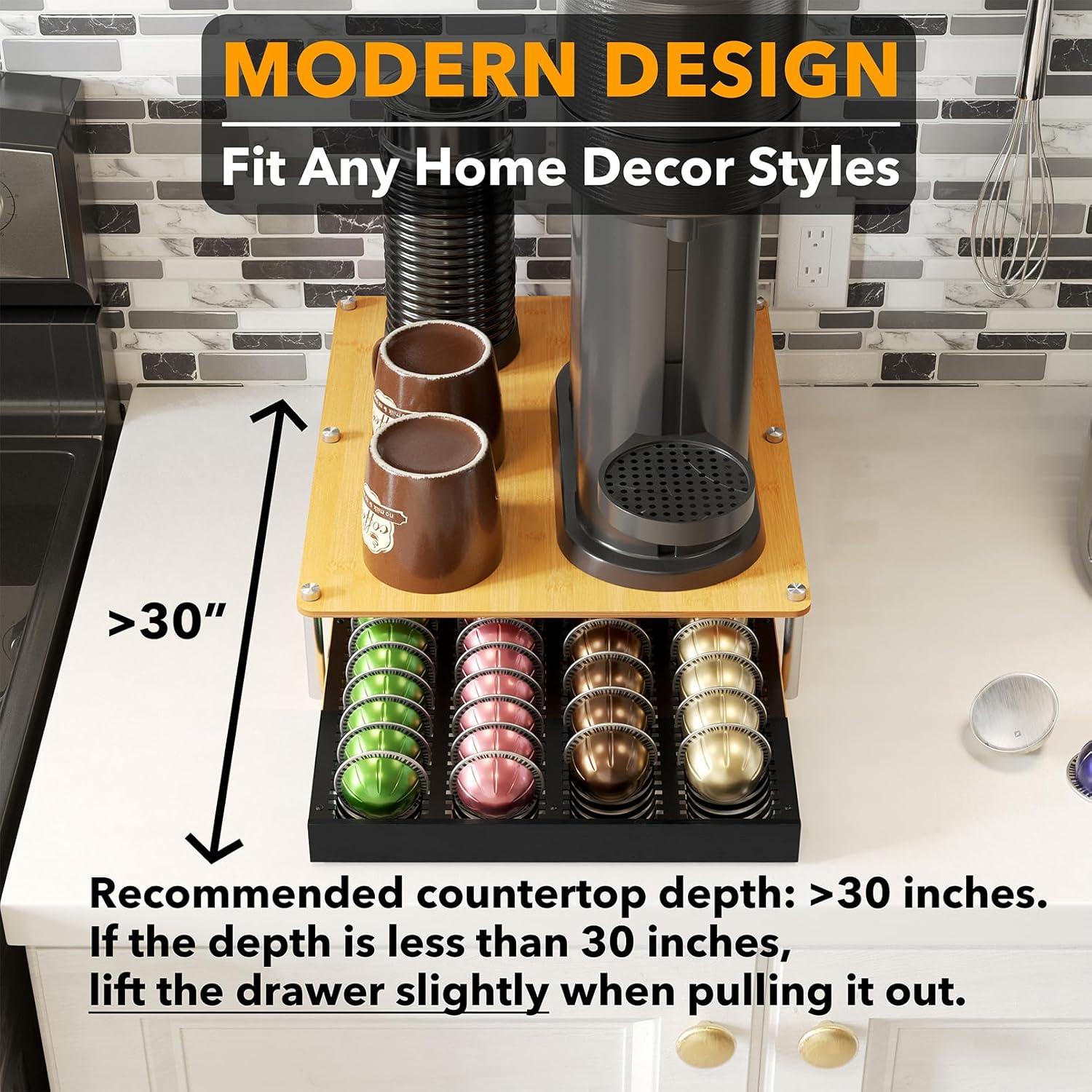 Soporte Organizador de Pods de Café SpaceAid Bambú Negro