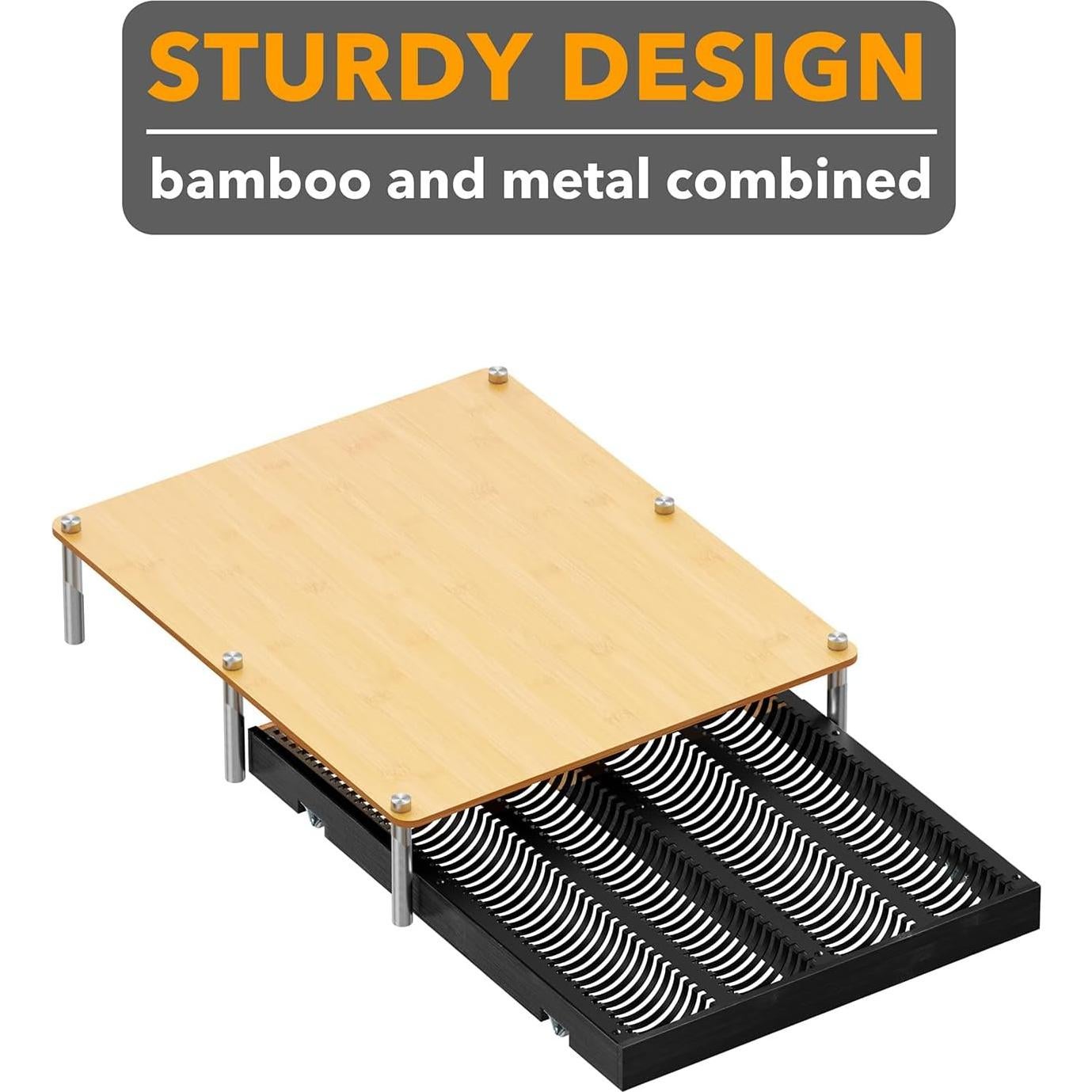 Soporte Organizador de Pods de Café SpaceAid Bambú Negro